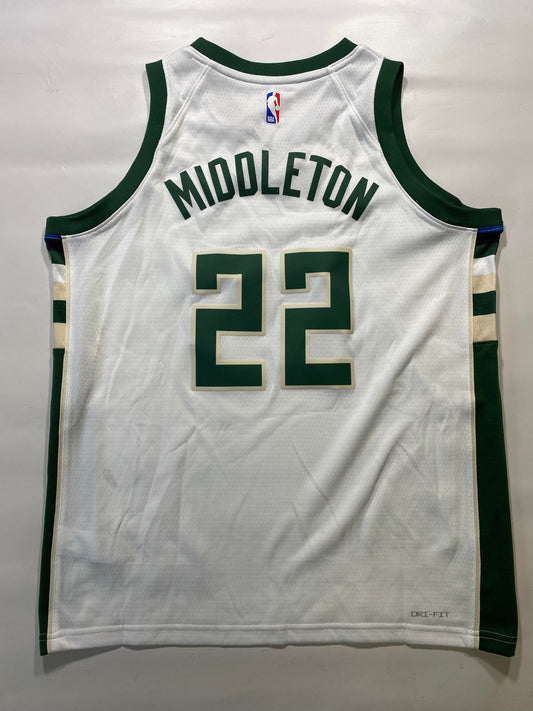 Milwaukee Bucks #22 Khris Middleton Nike Association NBA Jersey - Youth Large