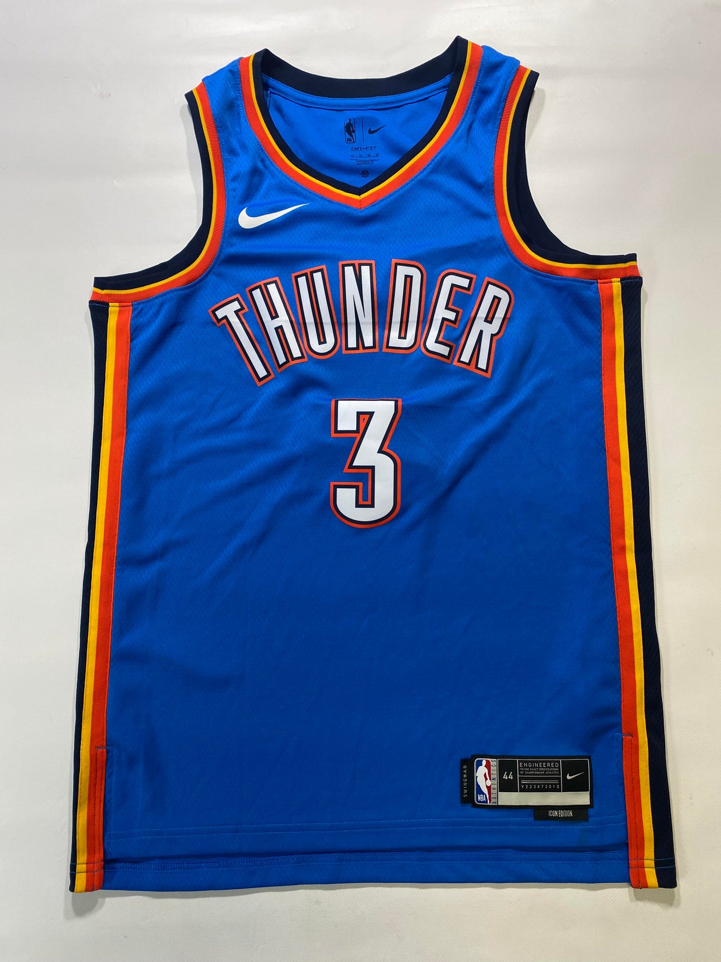 Oklahoma City Thunder #3 Josh Giddey Nike Icon NBA Jersey - Mens Medium