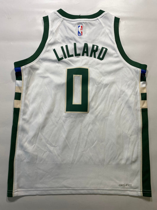 Milwaukee Bucks #0 Damien Lillard Nike Association NBA Jersey - Youth Medium