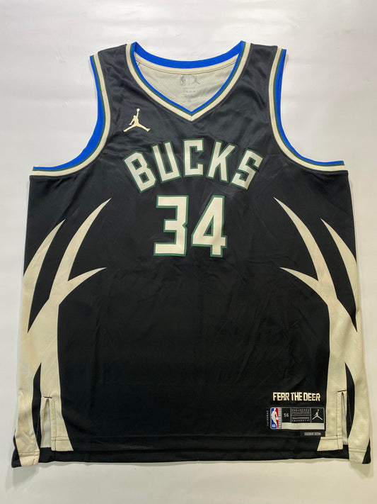 Milwaukee Bucks #34 Giannis Antetokounmpo Nike Statement NBA Jersey - Mens 2XL