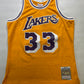 Los Angeles Lakers #33 Mitchell and Ness Hardwood Classics NBA Jersey - Mens Large