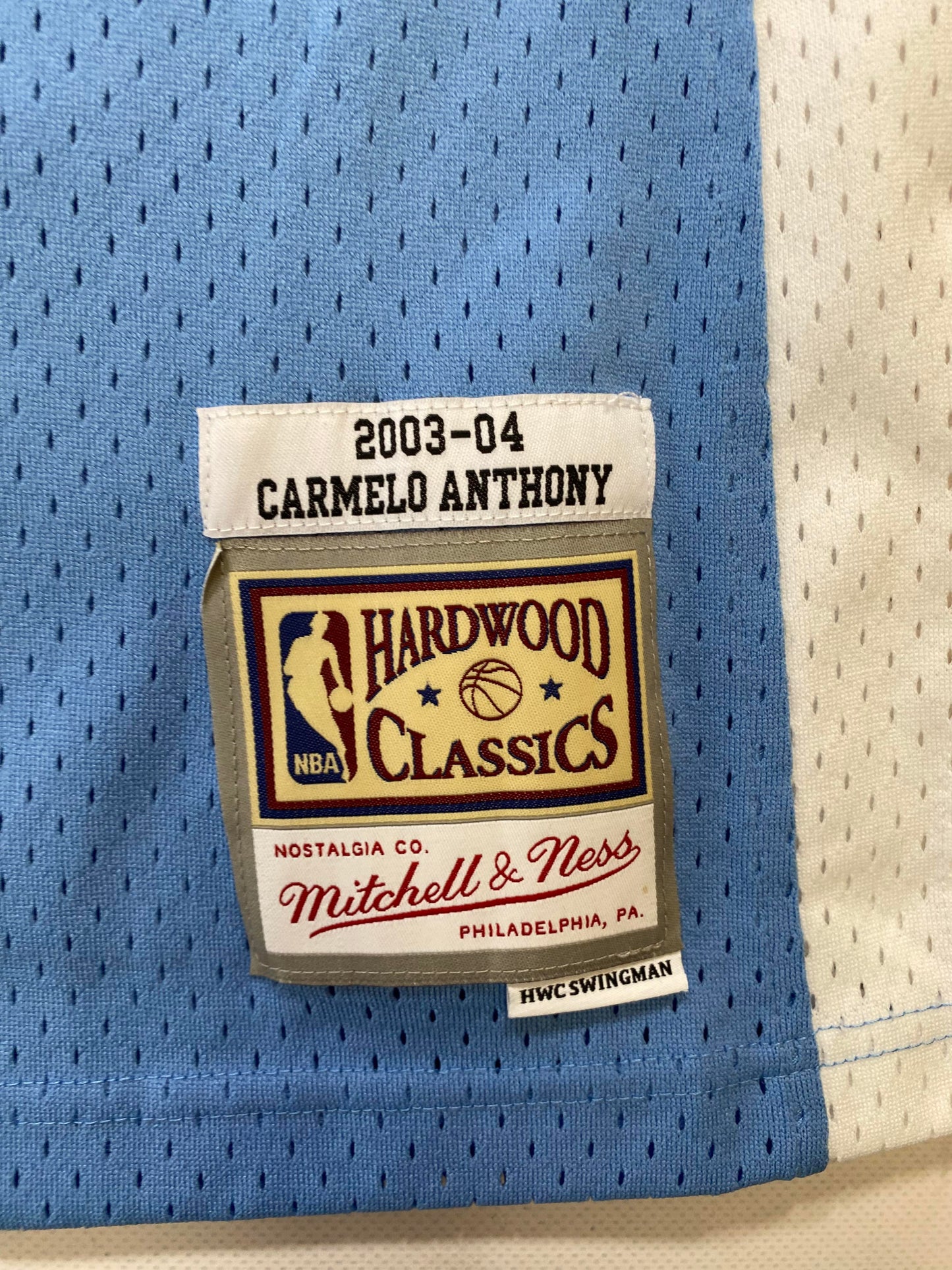 Denver Nuggets #15 Carmelo Anthony Mitchell and Ness HWC NBA Jersey - Mens Small