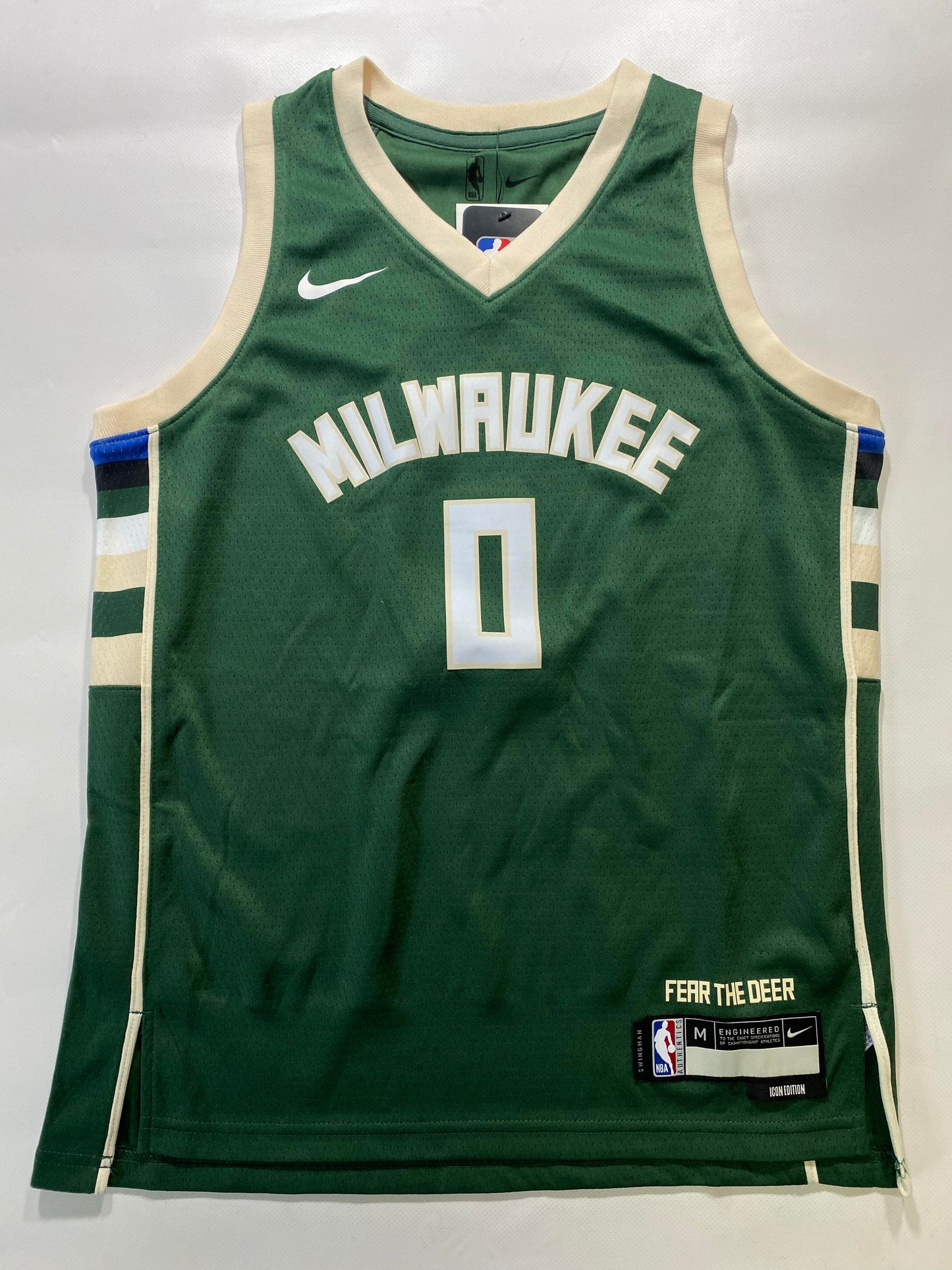 Milwaukee Bucks #0 Damien Lillard Nike Icon NBA Jersey - Youth Medium