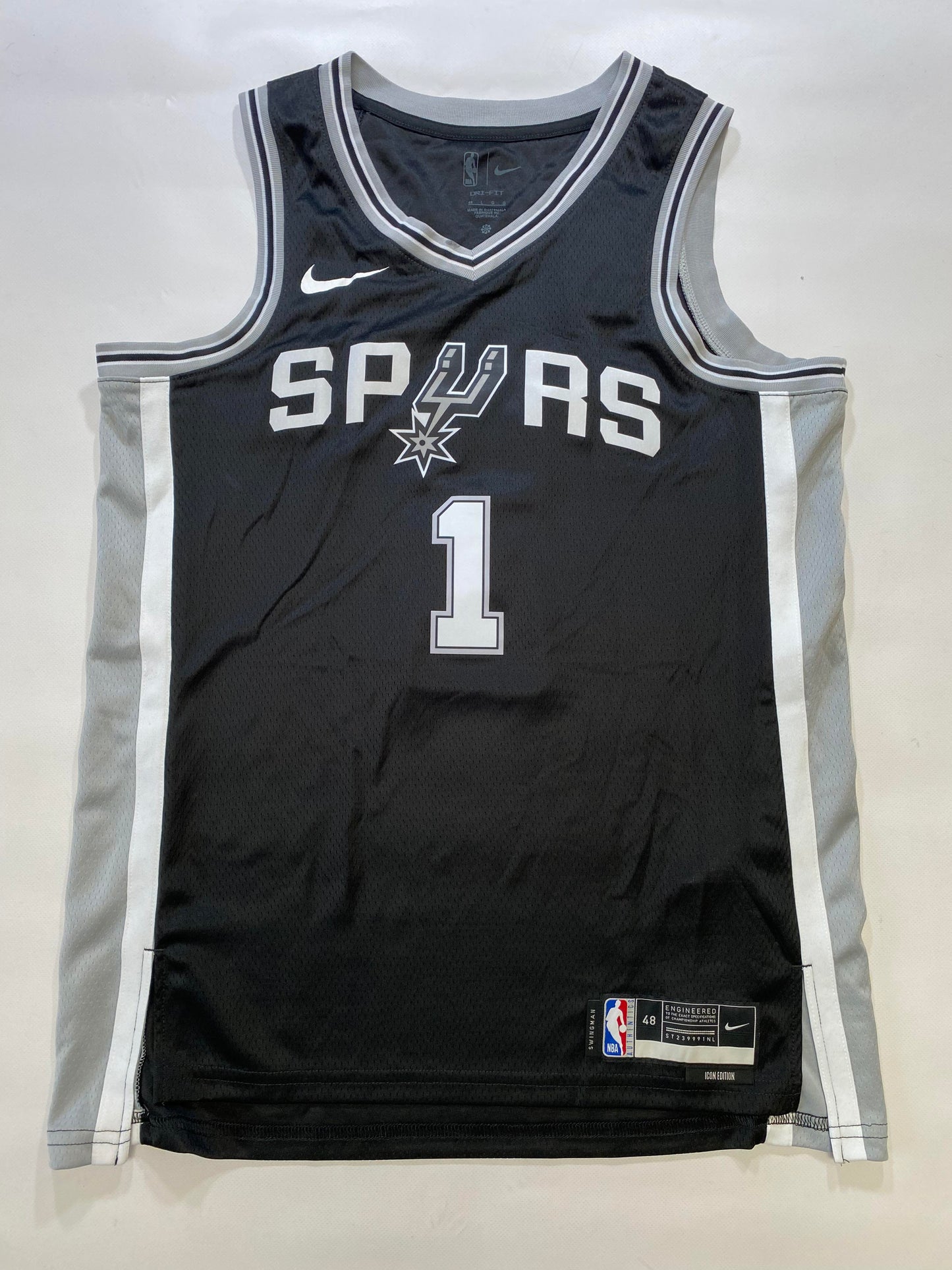 San Antonio Spurs #1 Victor Wembanyama Nike Icon NBA Jersey - Mens Large