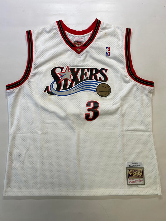 Philadelphia 76ers #3 Allen Iverson Mitchell and Ness HWC NBA Jersey - Mens 2XL