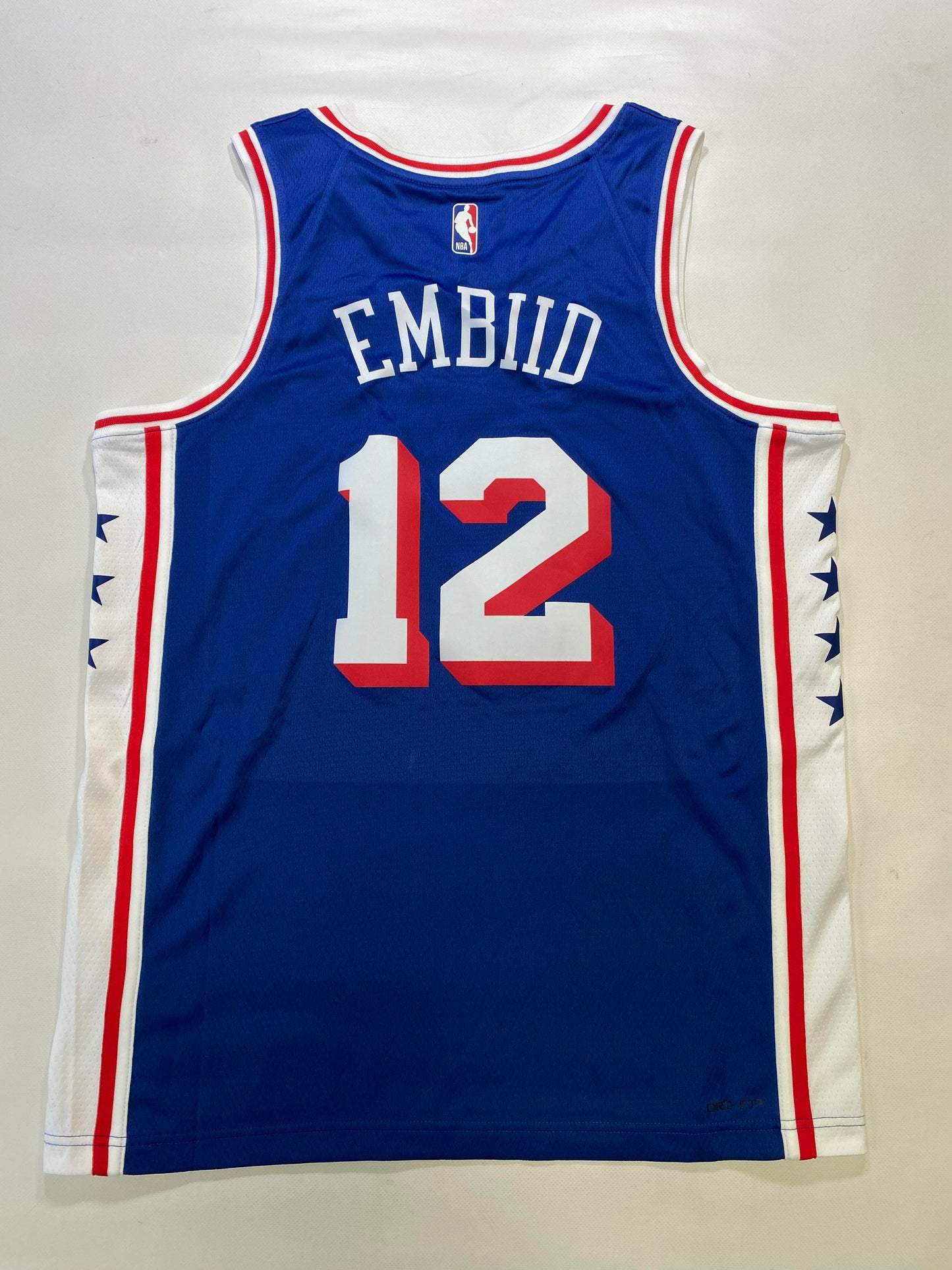 Philadelphia 76ers #12 Joel Embiid Nike Icon NBA Jersey - Mens Large