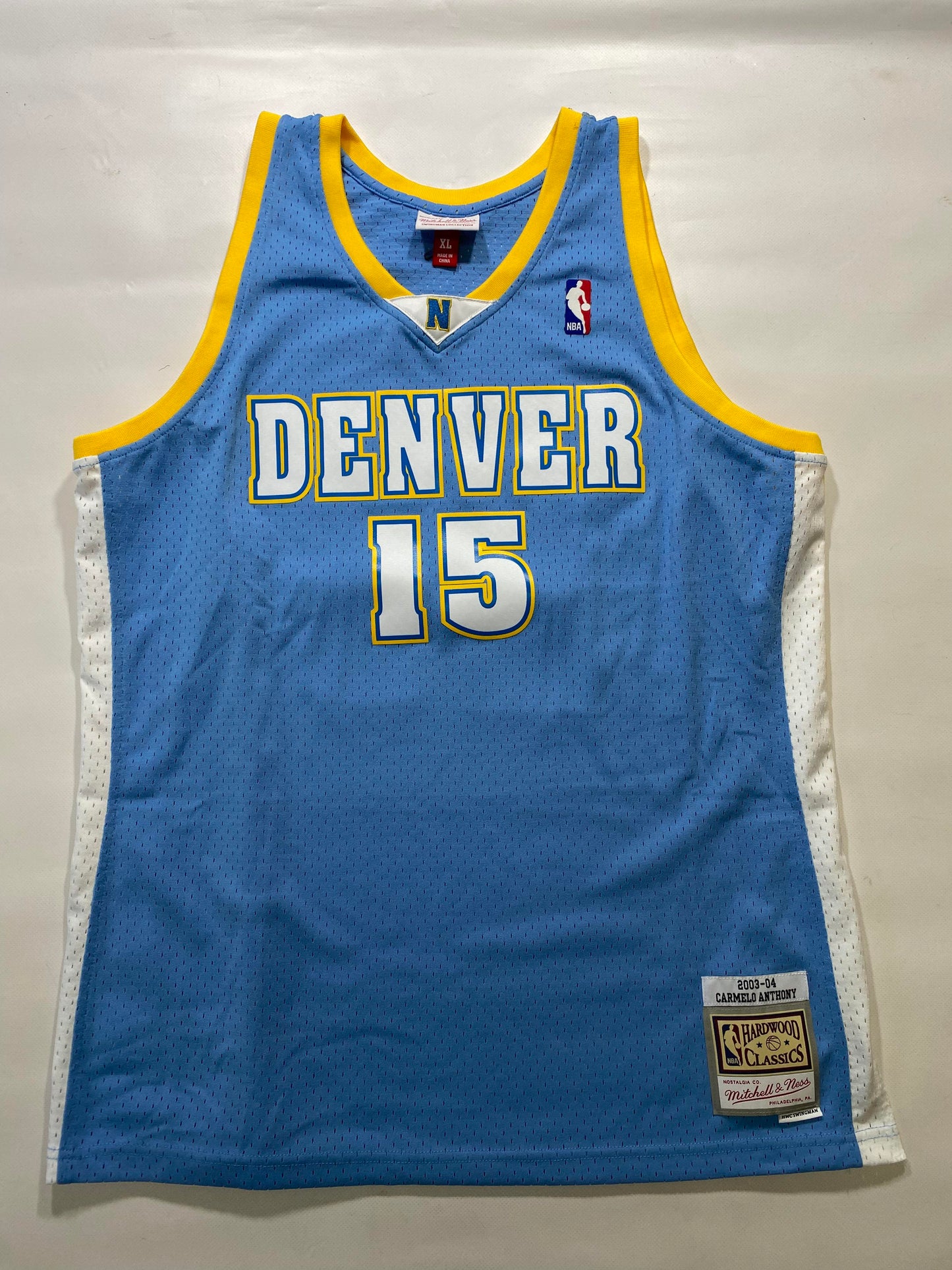 Denver Nuggets #15 Carmelo Anthony Mitchell and Ness HWC NBA Jersey - Mens XL