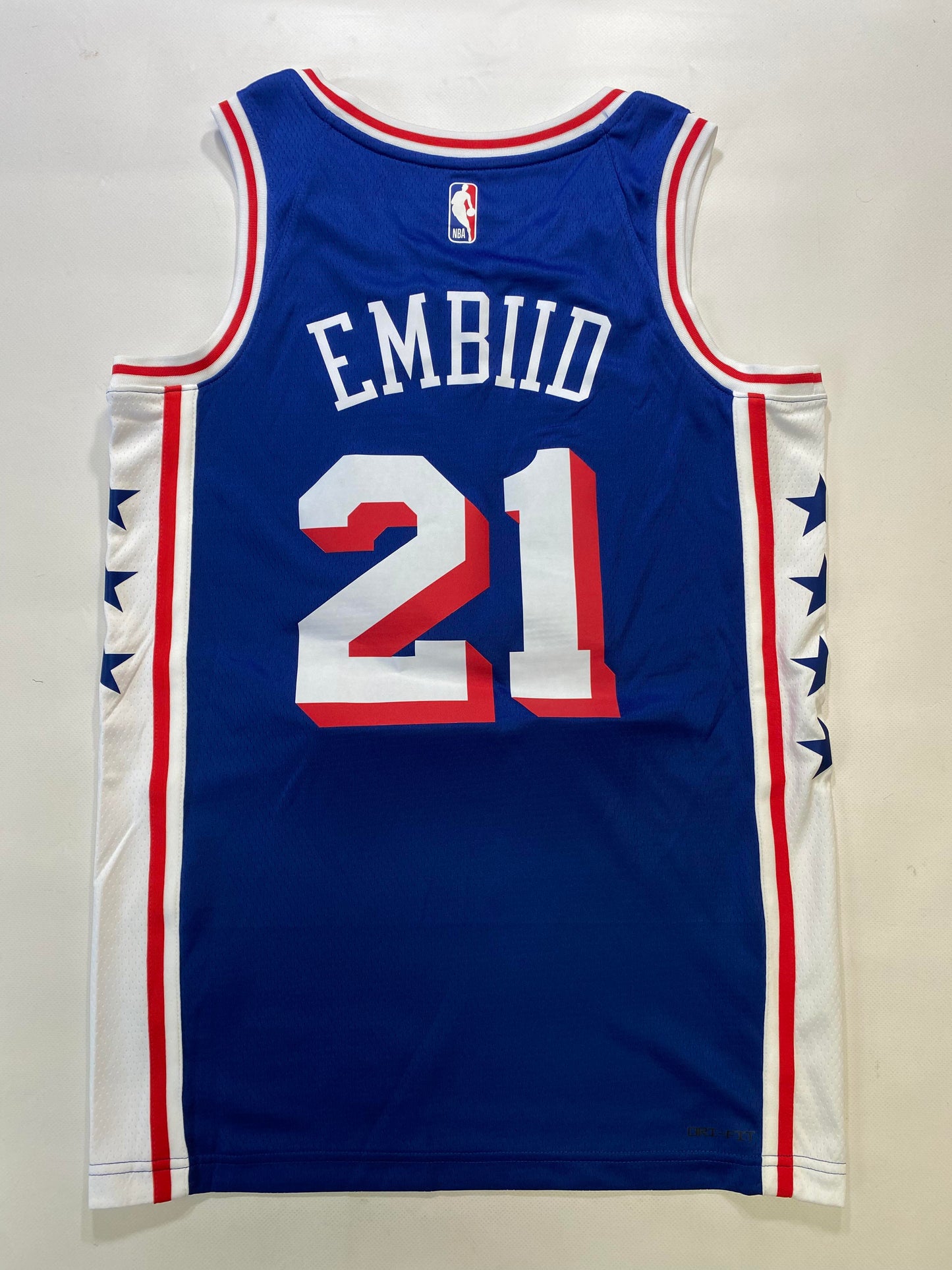 Philadelphia 76ers #21 Joel Embiid Nike Icon NBA Jersey - Mens Small