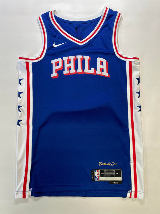 Philadelphia 76ers #21 Joel Embiid Nike Icon NBA Jersey - Mens Small