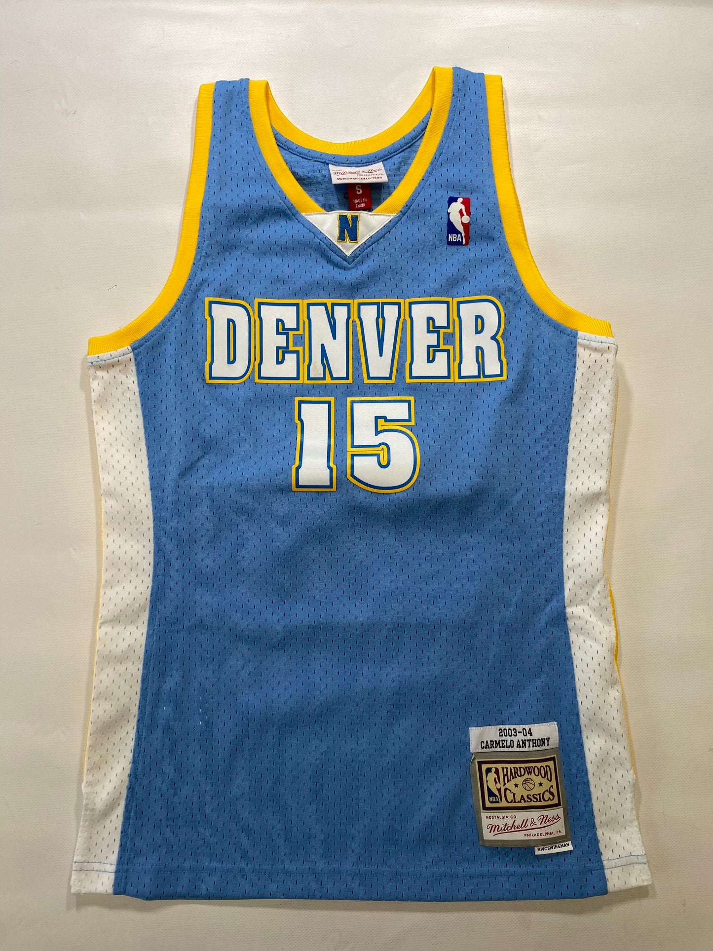 Denver Nuggets #15 Carmelo Anthony Mitchell and Ness HWC NBA Jersey - Mens Small