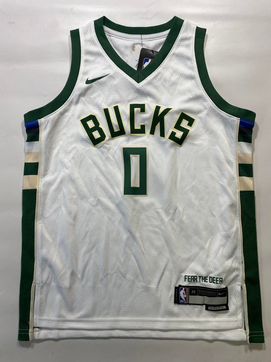 Milwaukee Bucks #0 Damien Lillard Nike Association NBA Jersey - Youth Medium