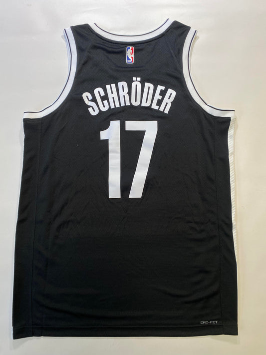 Brooklyn Nets #17 Dennis Schröder Nike Icon NBA Jersey - Mens Large