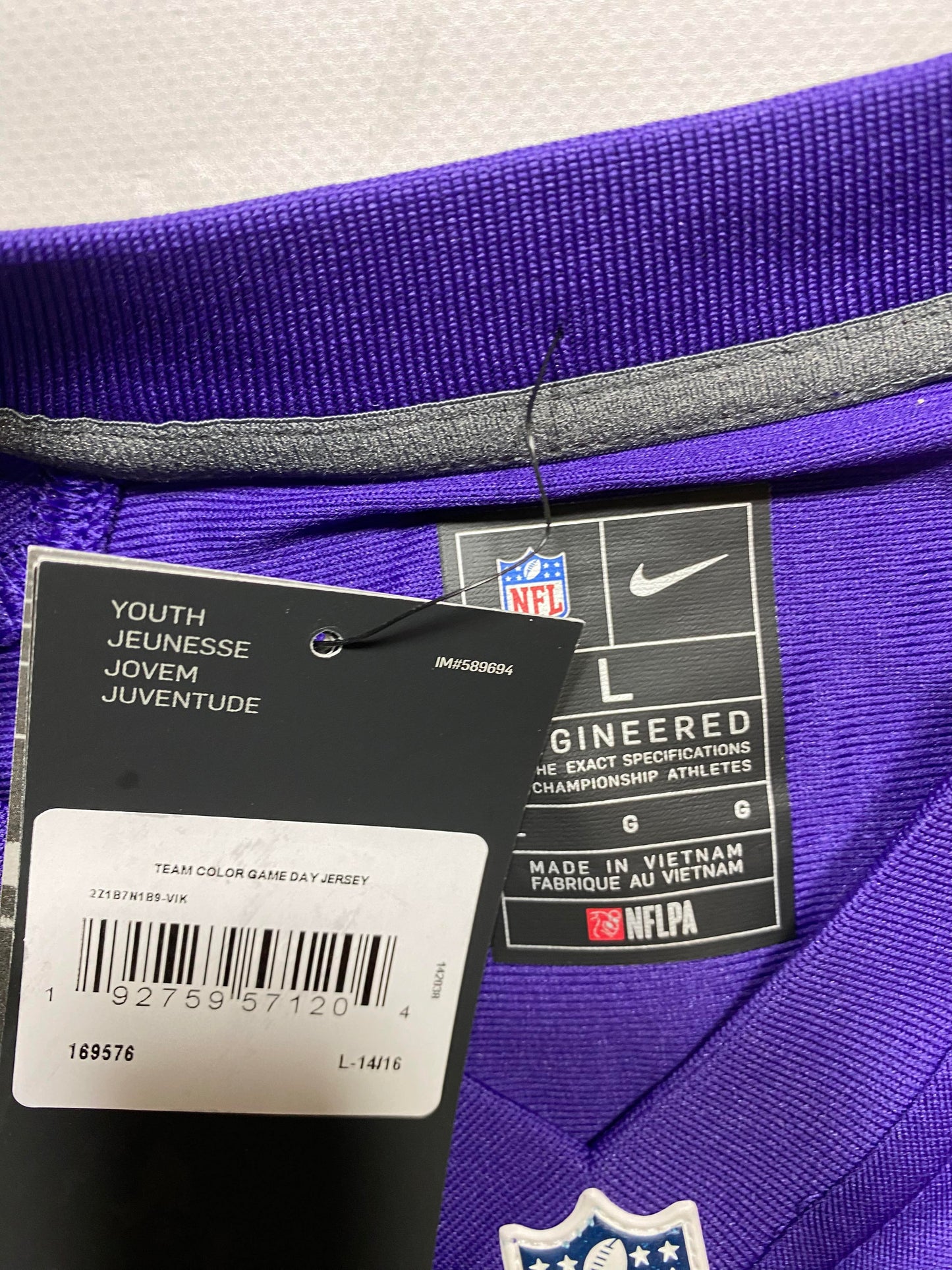 Minnesota Vikings #18 Justin Jefferson Nike Game Jersey - Youth Large