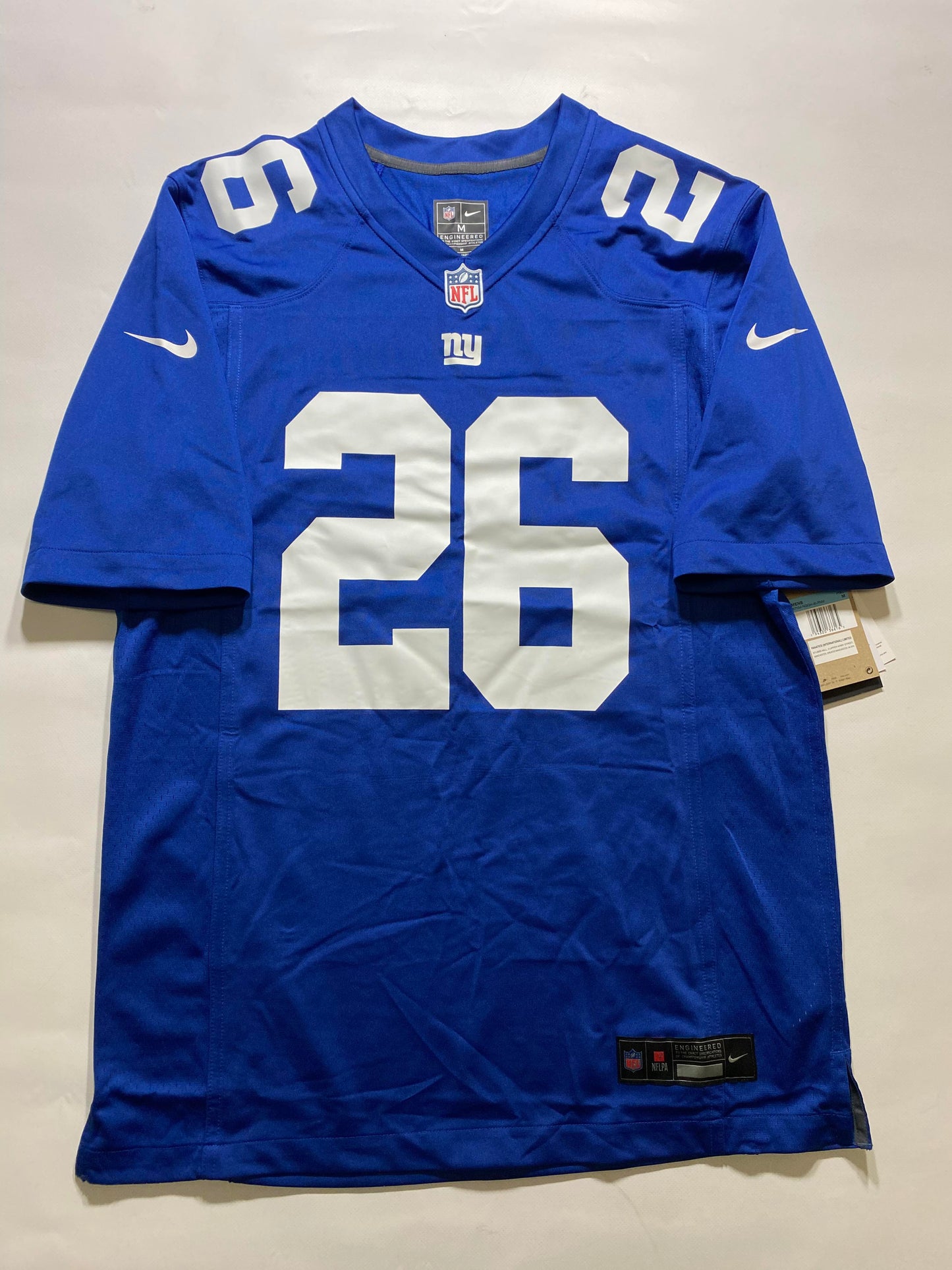 New York Giants #26 Saquon Barkley Nike Game Jersey - Mens Medium