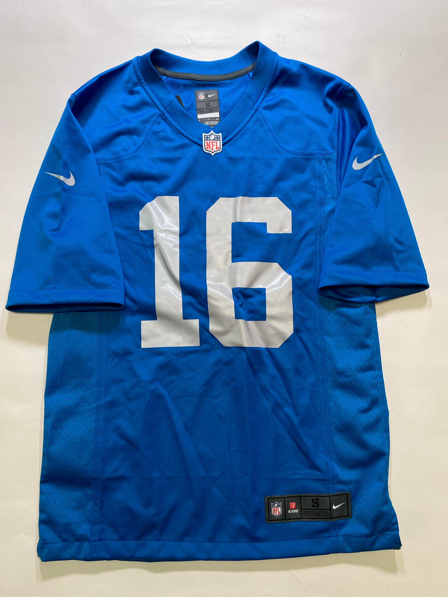 Detroit Lions #16 Jared Goff Nike Game Jersey - Mens Small