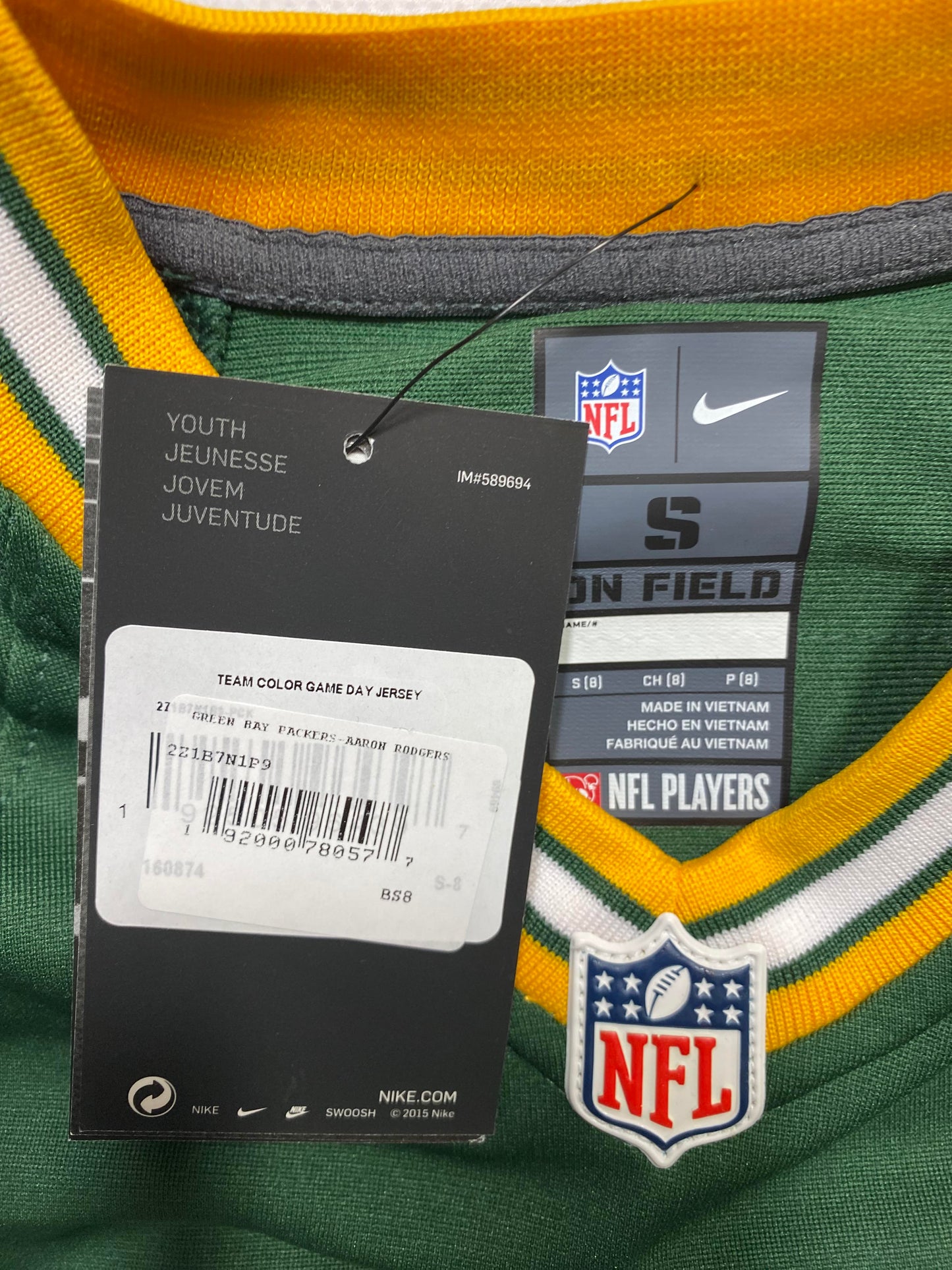 Green Bay Packers #12 Aaron Rodgers Nike Game Jersey - Youth Small