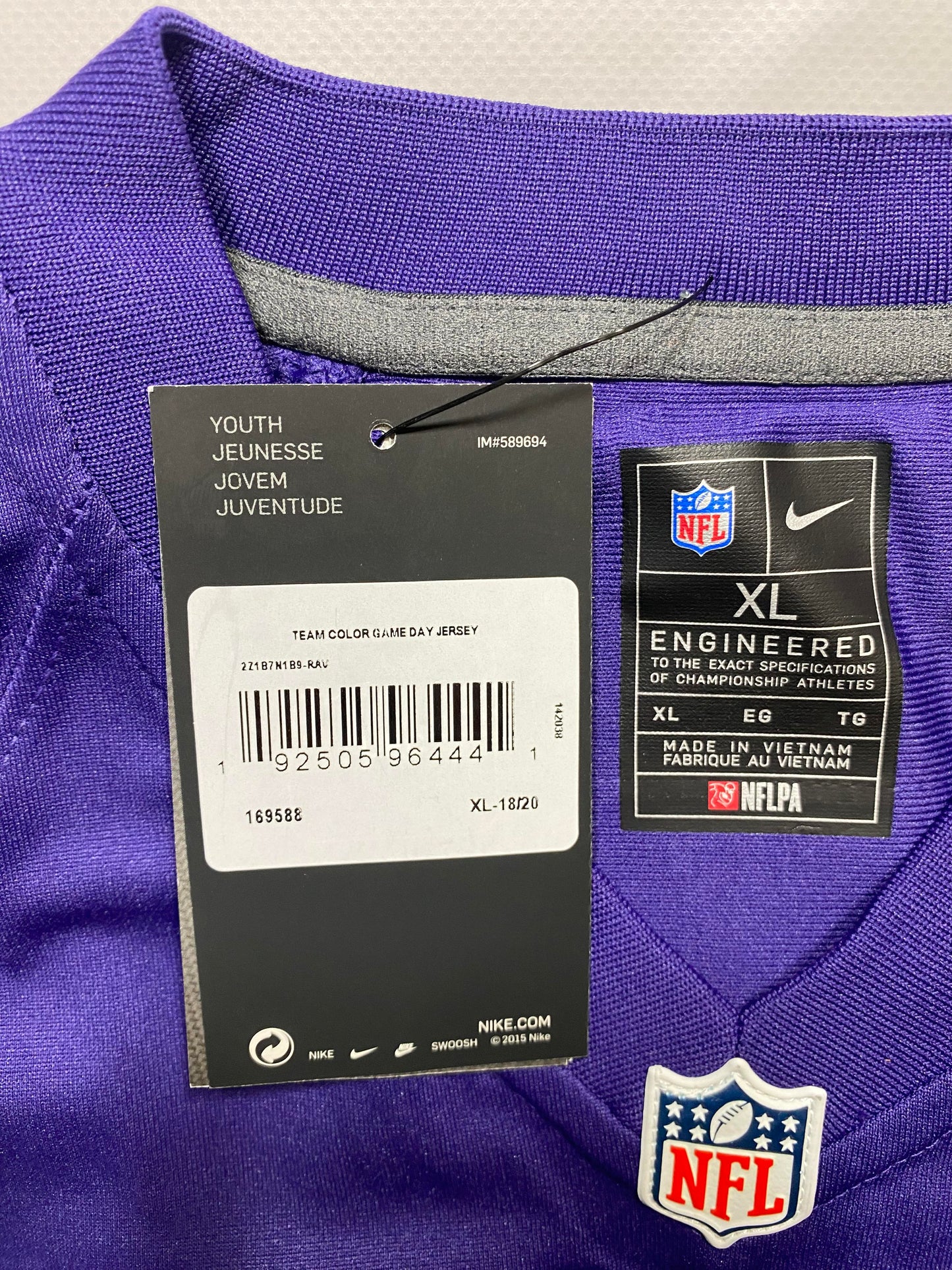 Baltimore Ravens #8 Lamar Jackson Nike Game Jersey - Youth XL