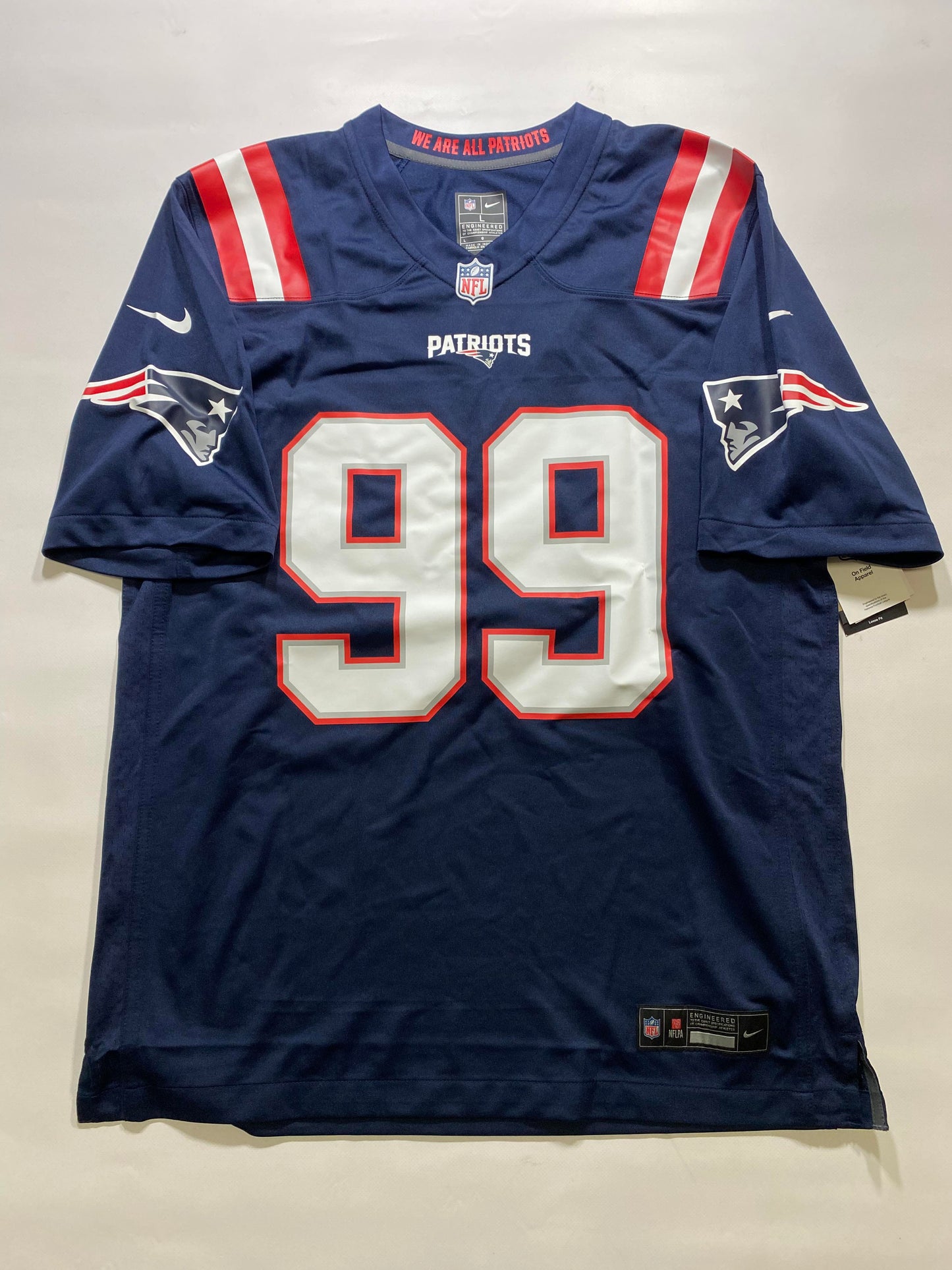 New England Patriots #99 Harold Jackson Nike Game Jersey - Mens Large