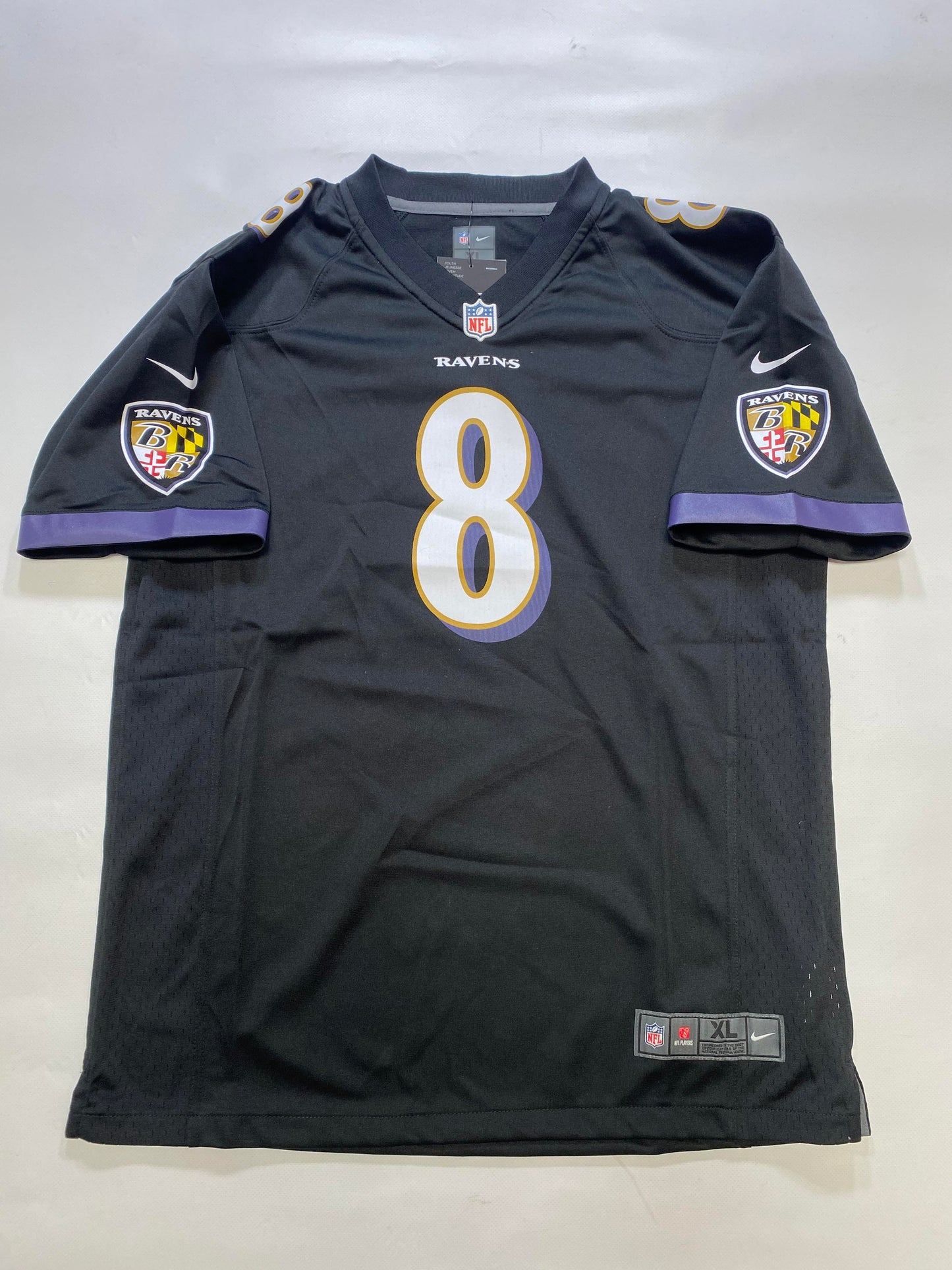 Baltimore Ravens #8 Lamar Jackson Nike Game Jersey - Youth XL