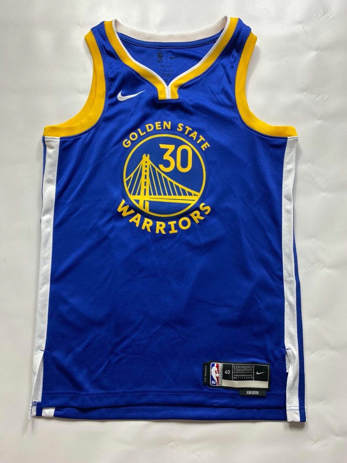 Golden State Warriors #30 Jordan Poole Nike Icon NBA Jersey - Mens Small - American Sports Jerseys