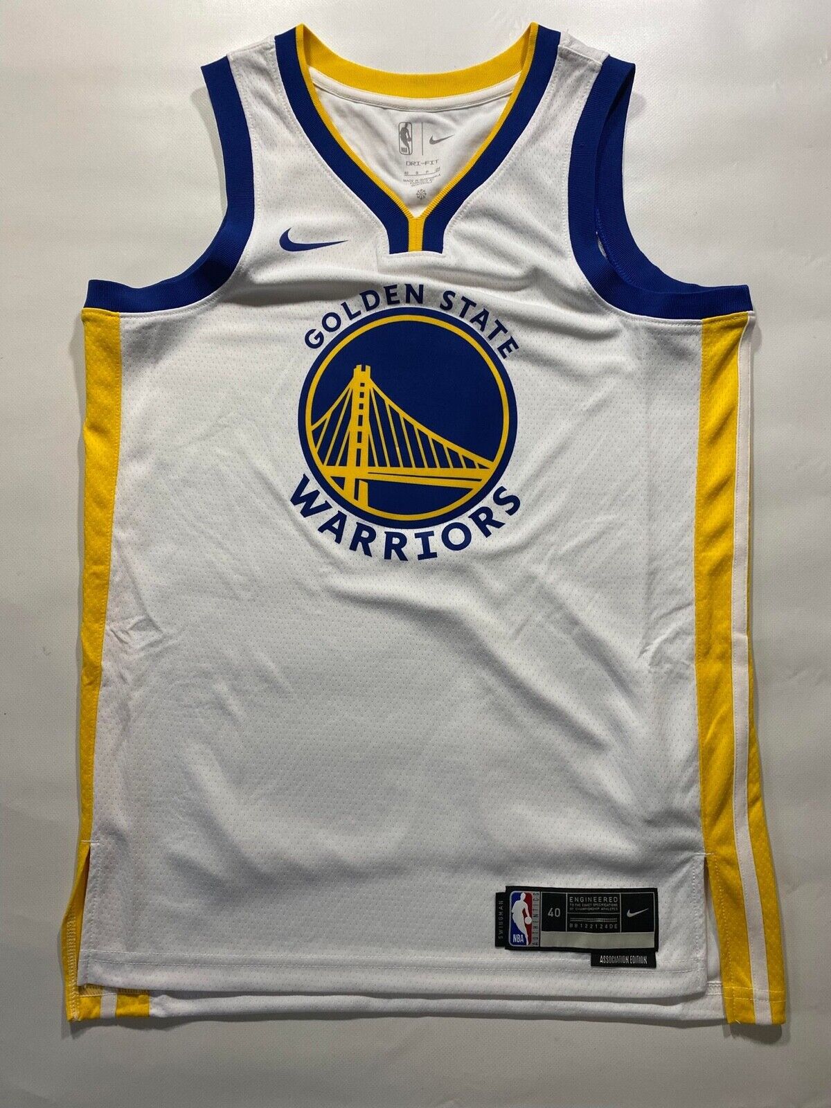 Golden State Warriors #1 Klay Thompson Nike NBA Association Jersey - Mens Small