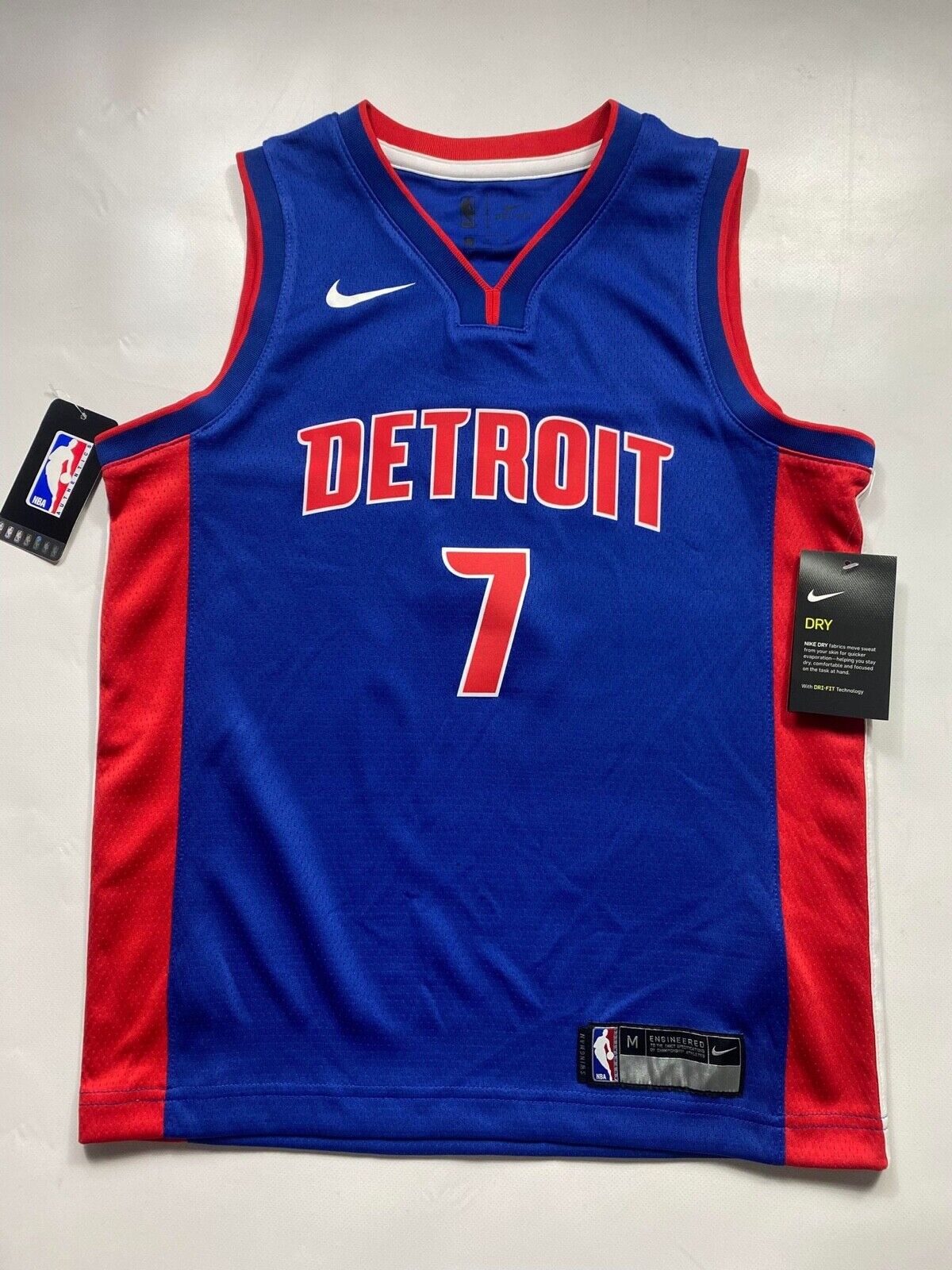 Detroit Pistons #7 Killian Hayes Nike NBA Icon Jersey - Youth Medium - American Sports Jerseys