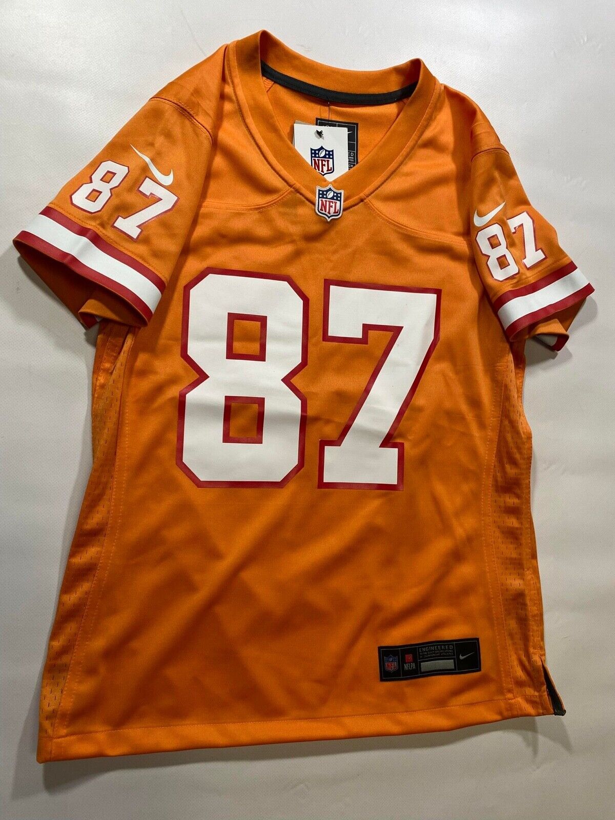 Tampa Bay Buccaneers Orange Throwback Nike NFL Game Jersey Gronkowski #87 Womens