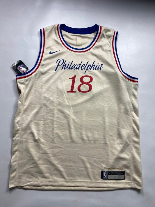 Philadelphia 76ers Nike Jersey Kids (XL) NBA City Edition Cream Milton #18.