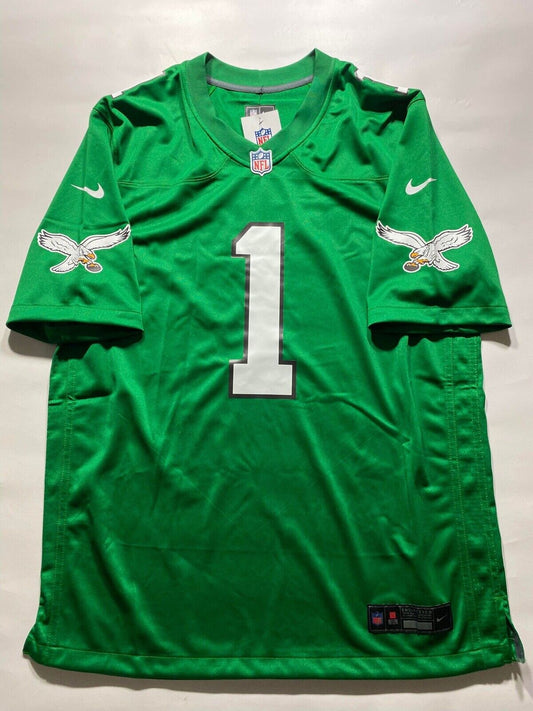 Philadelphia Eagles #1 Jalen Hurts Nike NFL Kelly Green Game Jersey - Youth Large - American Sports Jerseys