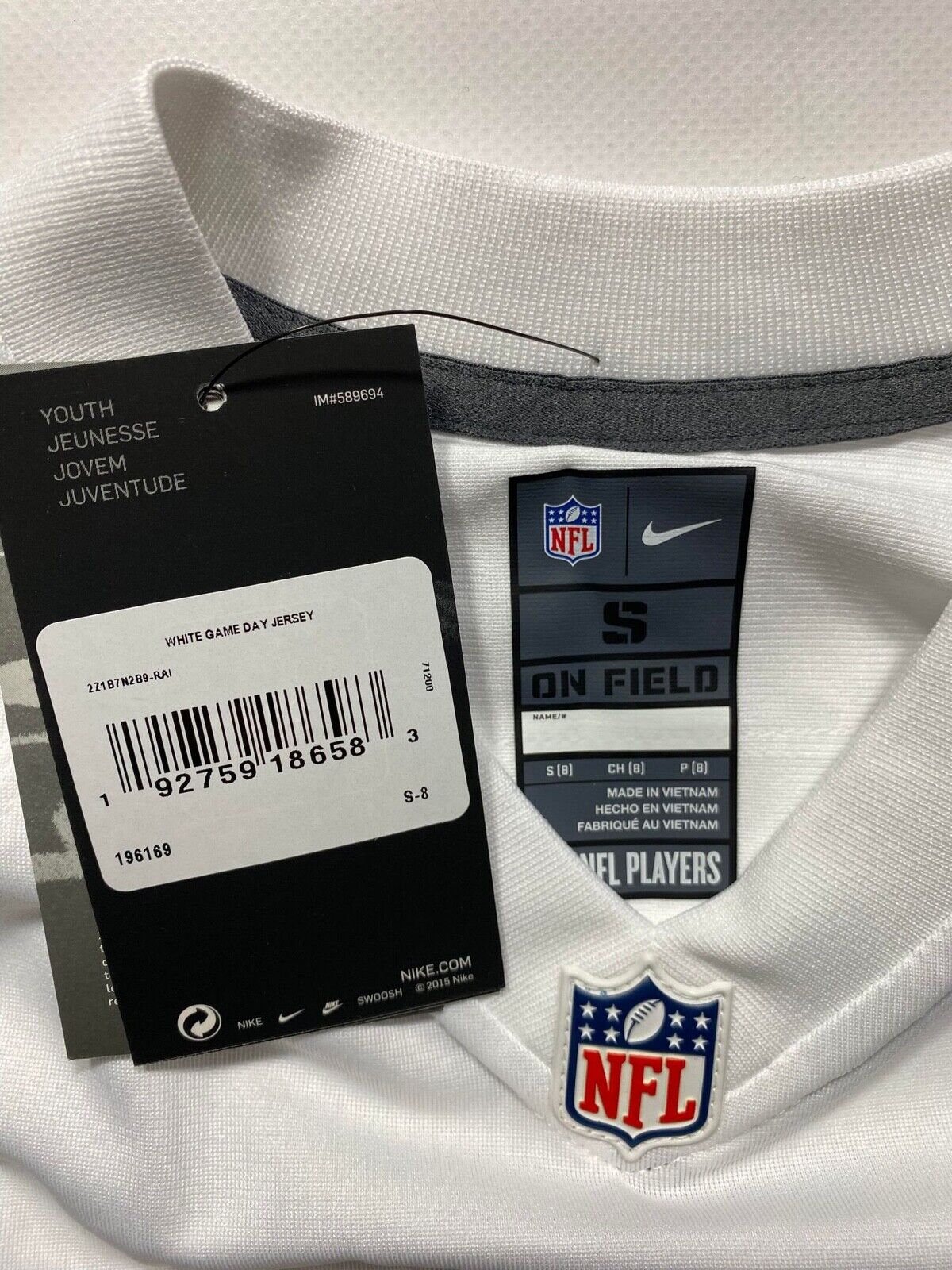 Las Vegas Raiders #10 Jimmy Garoppolo Nike NFL Game Jersey - Youth Small - American Sports Jerseys