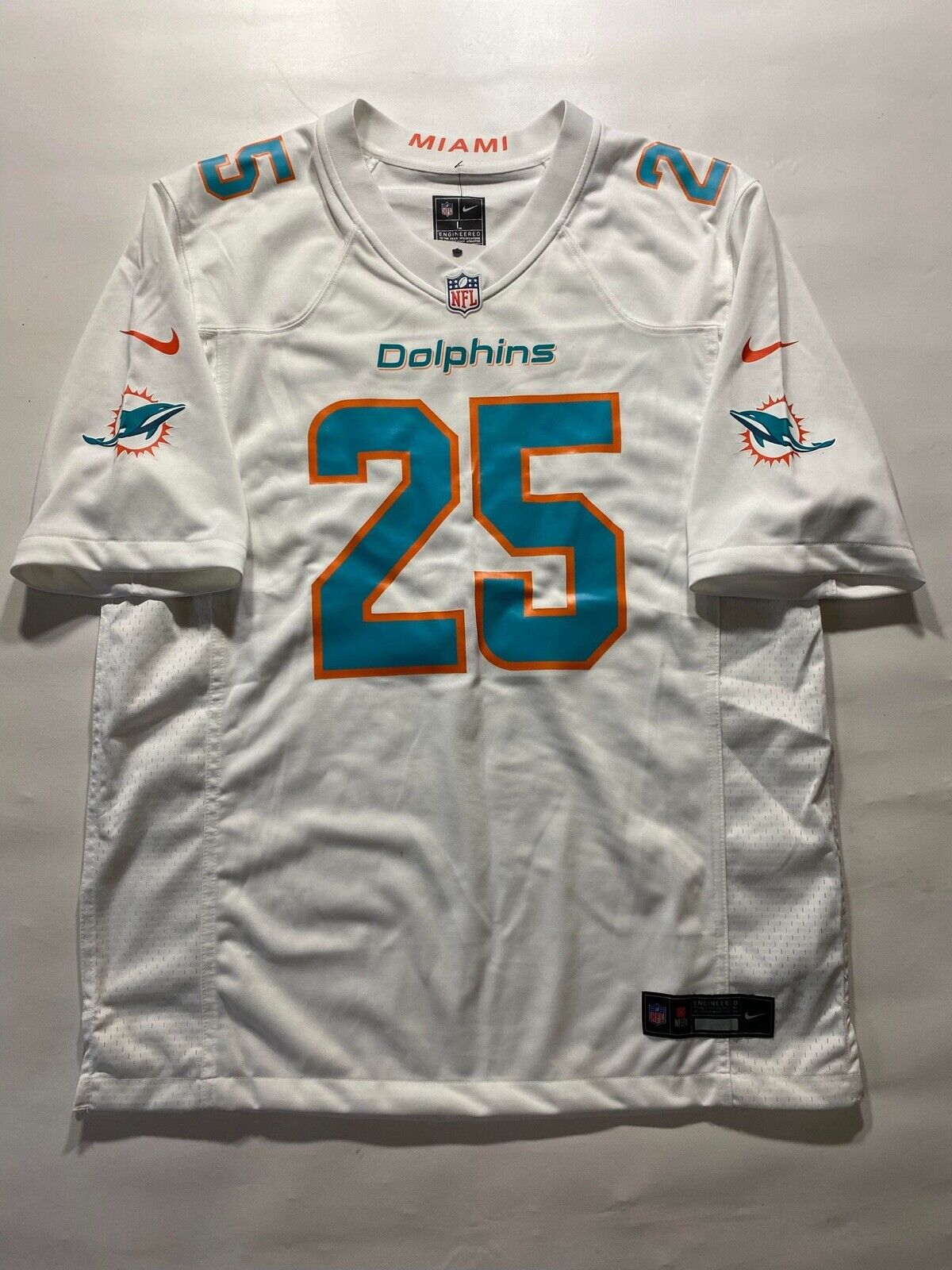 Miami Dolphins #25 Xavien Howard Nike NFL Game Jersey - Mens Large - American Sports Jerseys