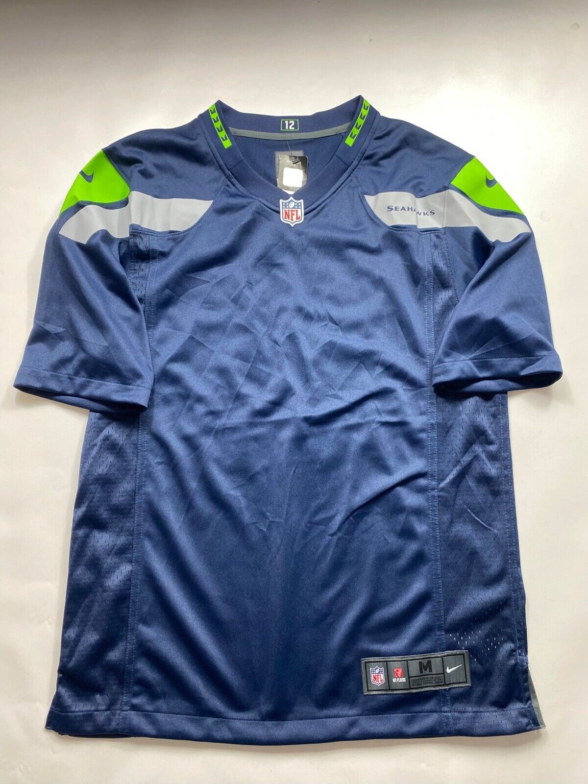 Seattle Seahawks NFL Jersey (M) Mens Nike Game Top Navy - Wilson.