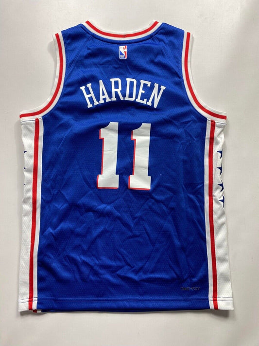 Philadelphia 76ers Nike Jersey Kids (M) NBA Icon Edition Blue Harden #11.