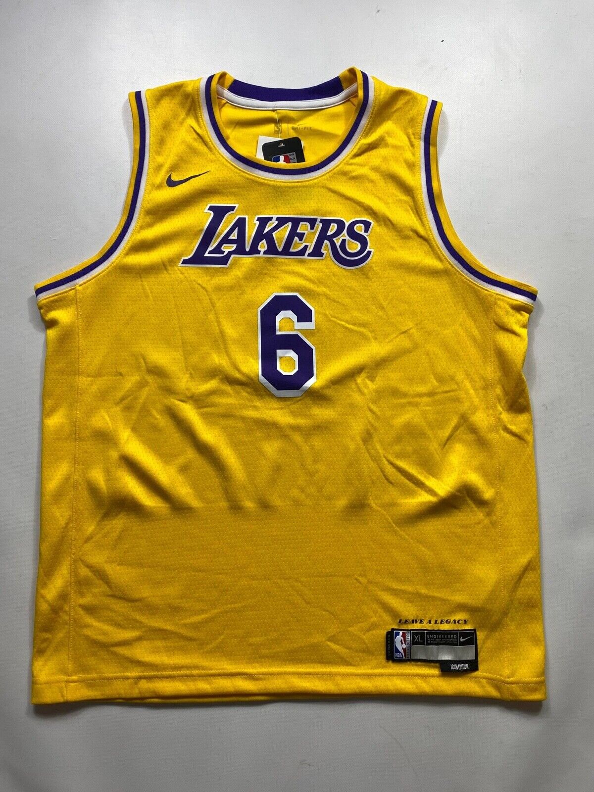 Los Angeles Lakers #6 LeBron James Nike NBA Icon Jersey - Youth XL - American Sports Jerseys