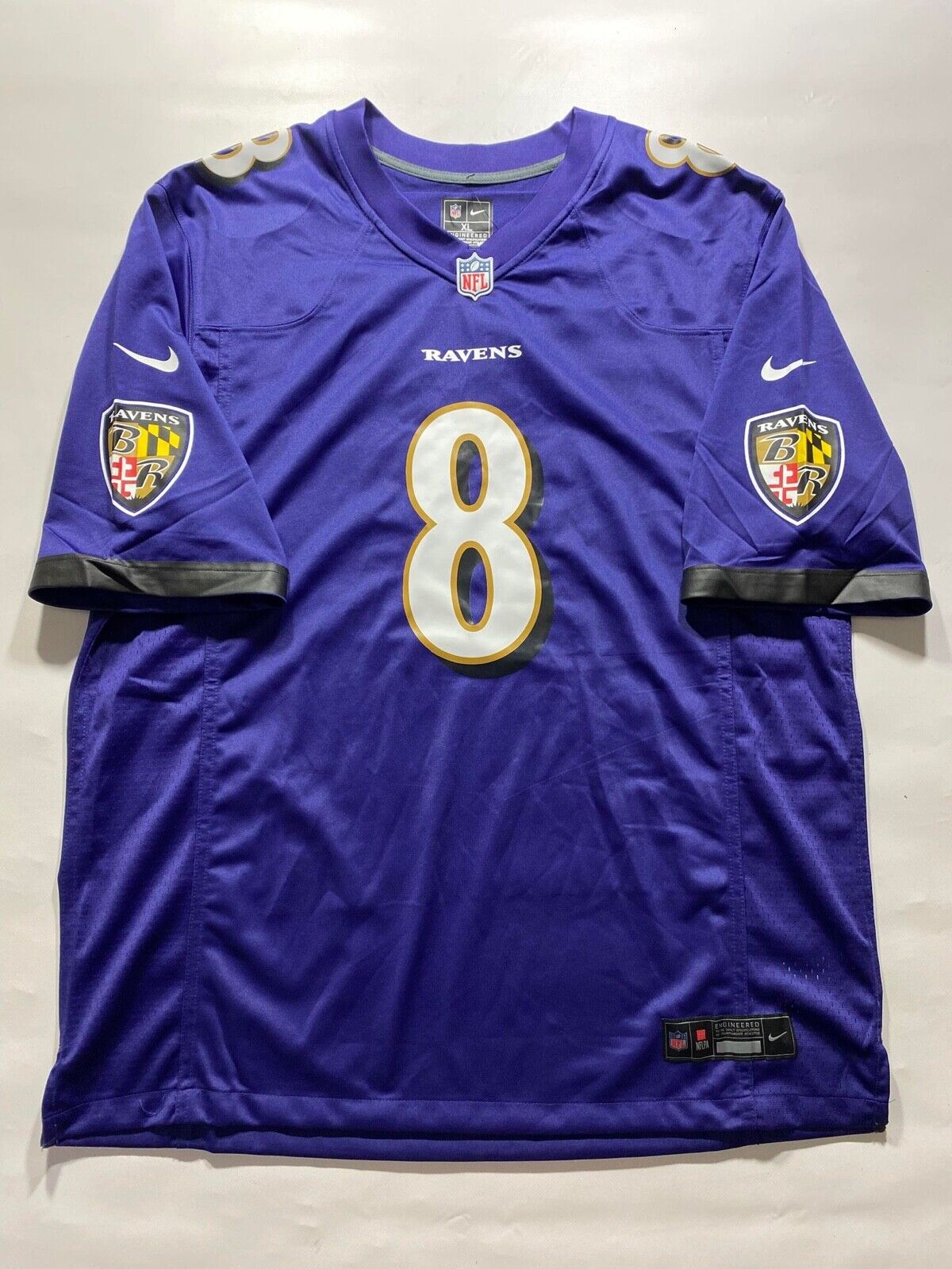 Baltimore Ravens #8 Lemar Jackson Nike NFL Game Jersey - Mens XL - American Sports Jerseys