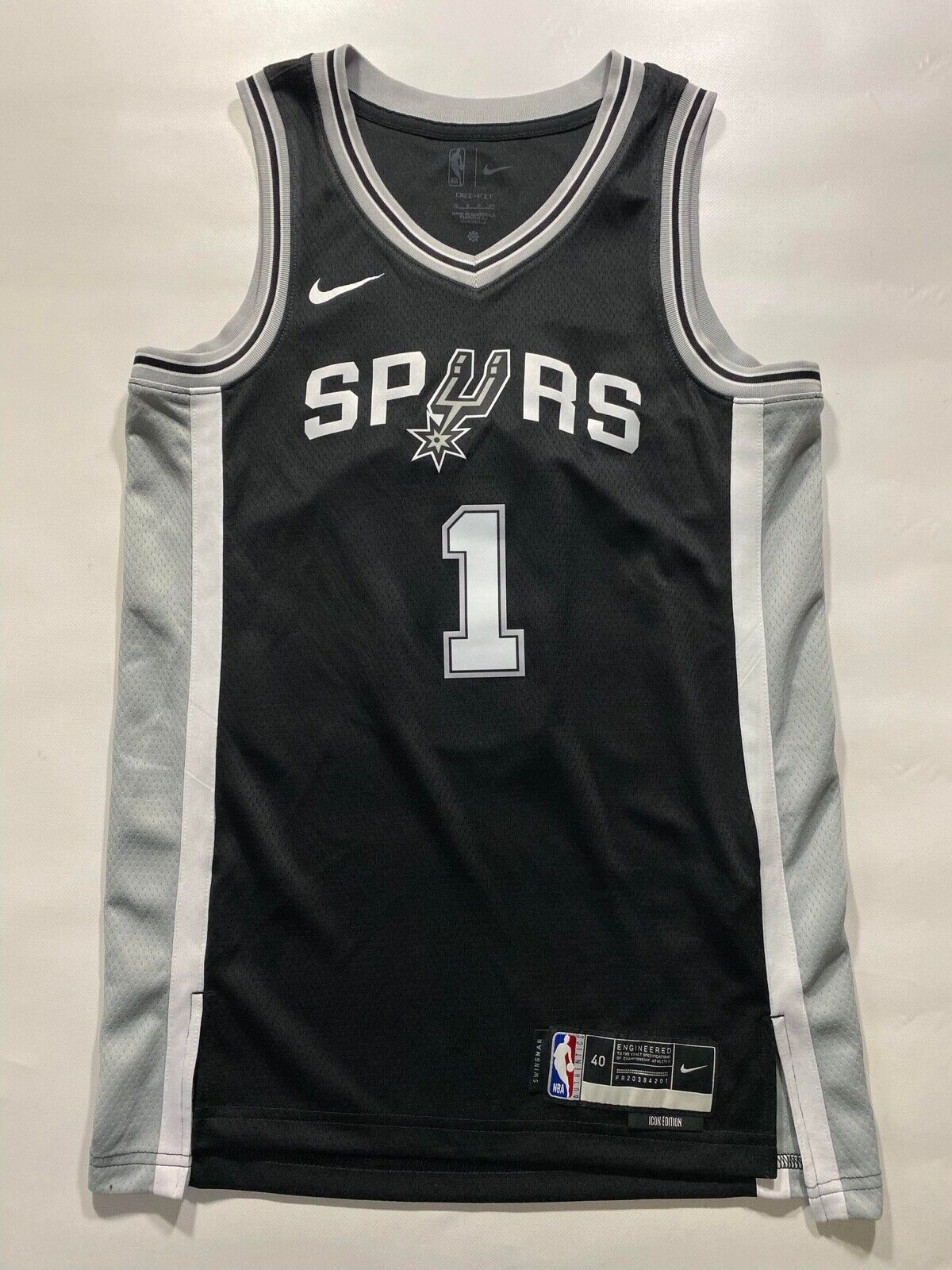 San Antonio Spurs #1 Victor Wembanyama Nike NBA Icon Jersey - Mens Large