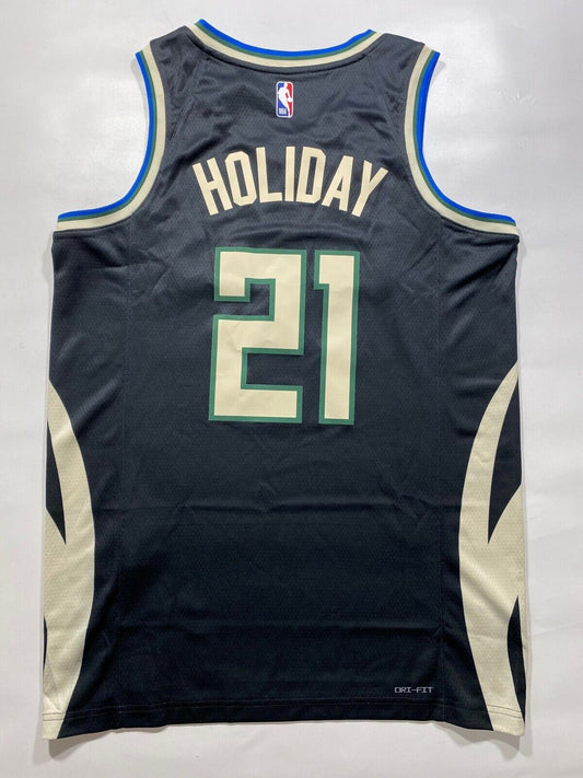 Milwaukee Bucks Jrue Holiday #21 Nike Statement NBA Jersey - Men's Medium