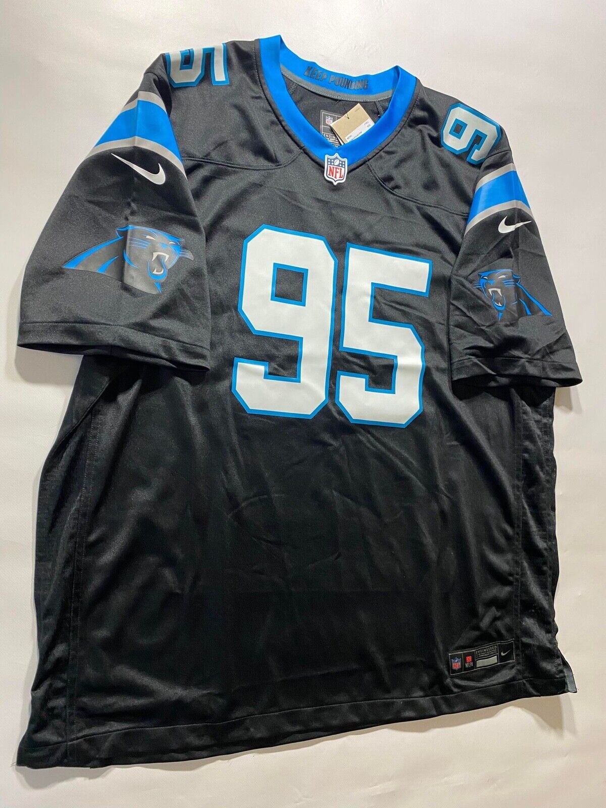 Carolina Panthers #95 Derrick Brown Nike NFL Game Jersey - Mens 2XL - American Sports Jerseys