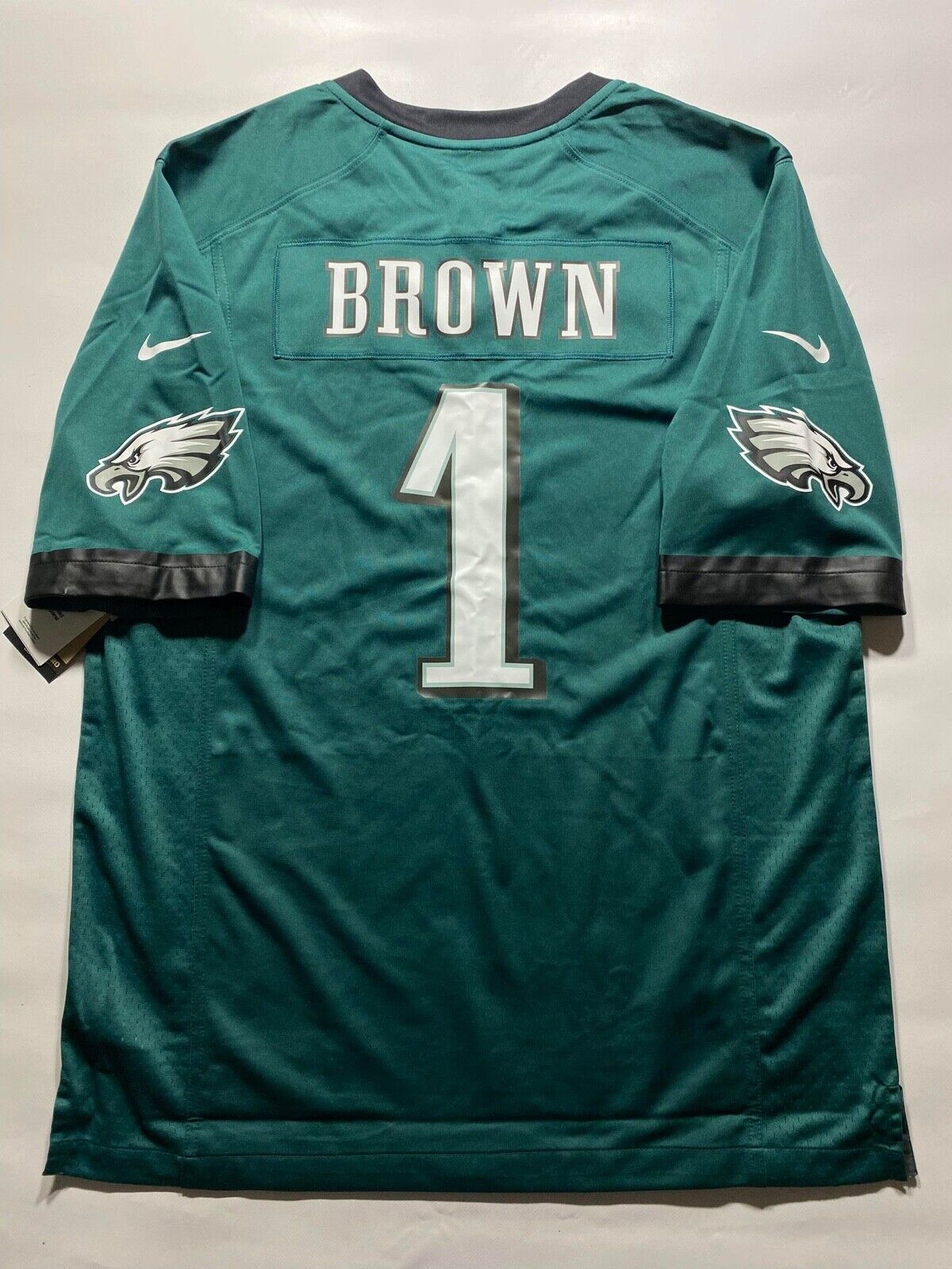 Philadelphia Eagles #1 AJ Brown Nike NFL Game Jersey - Mens Large - American Sports Jerseys