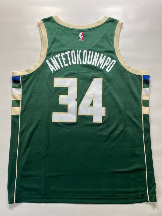 Milwaukee Bucks #34 Giannis Antetokounmpo Nike NBA Icon Jersey - Mens Small