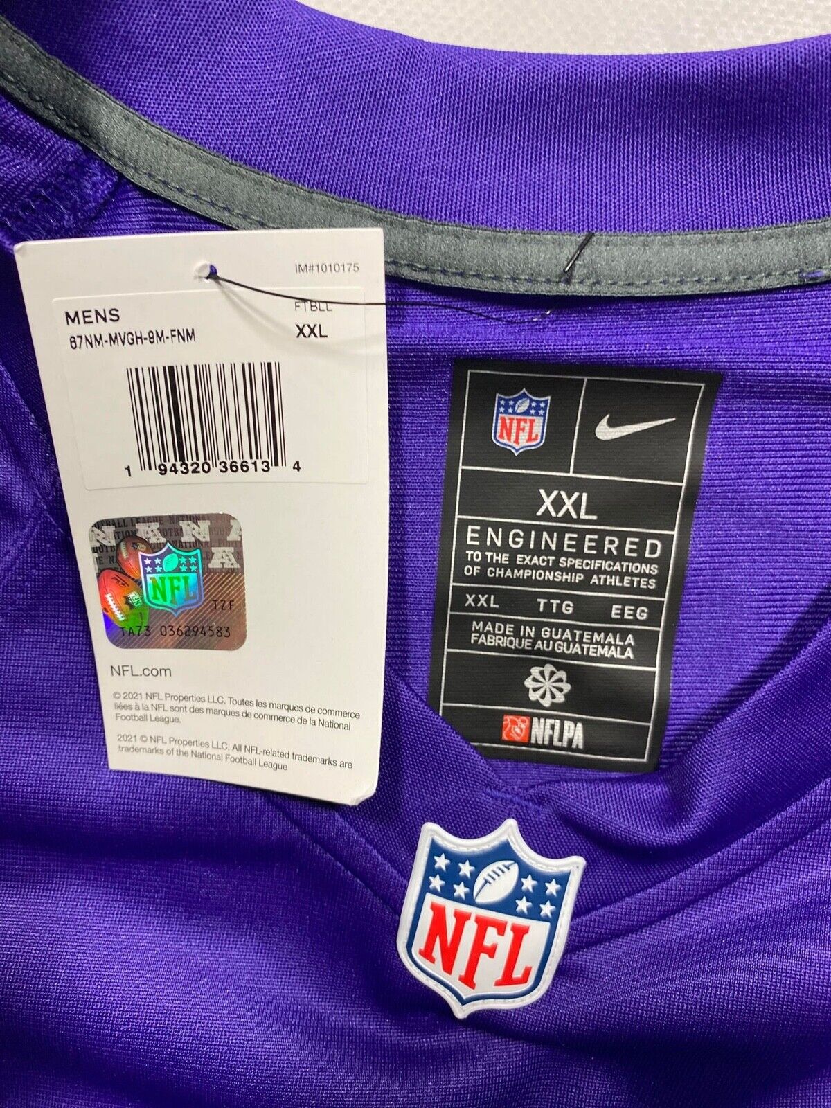 Minnesota Vikings Home Nike NFL Game Jersey - Kirk Cousins #8 - Mens 2XL