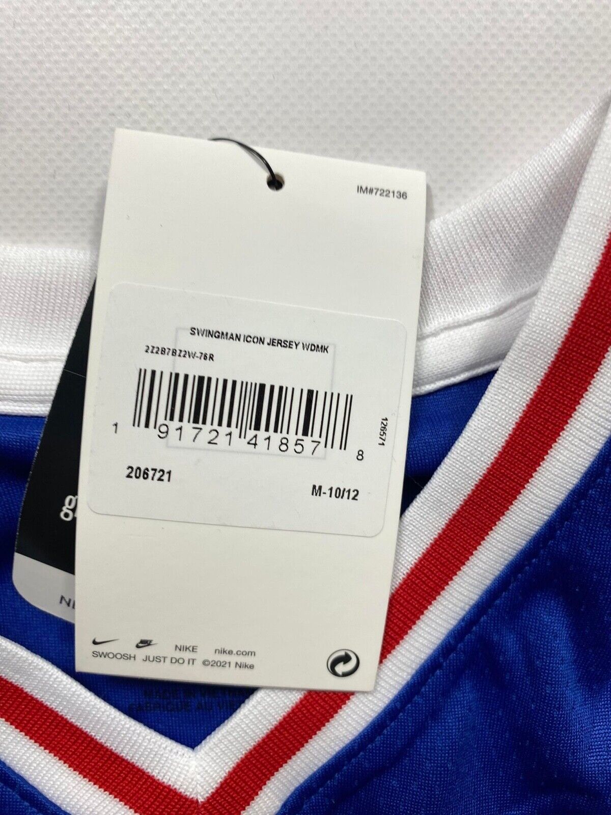 Philadelphia 76ers Nike Jersey Kids (M) NBA Icon Edition Blue Harden #11.