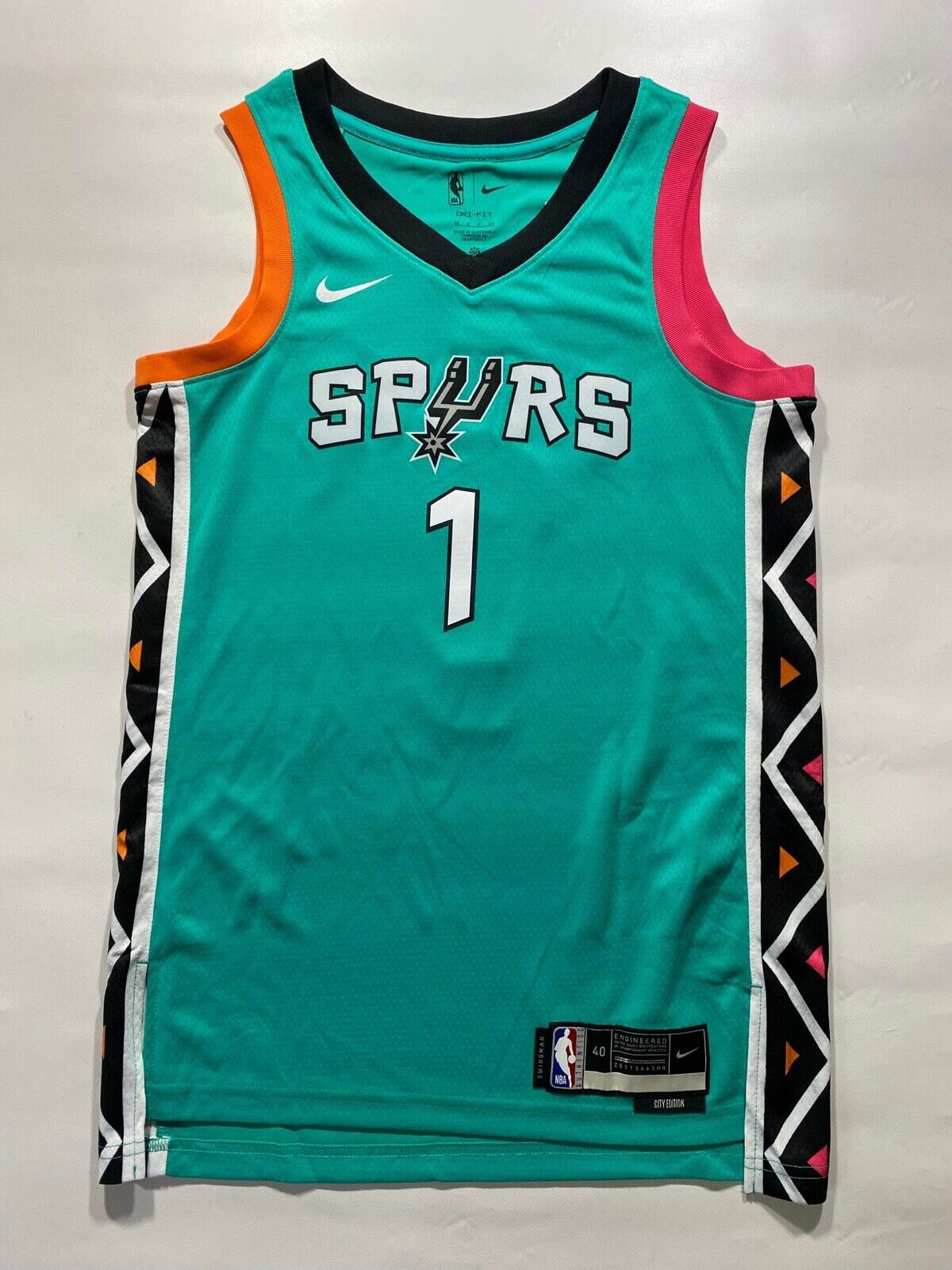 San Antonio Spurs #1 Victor Wembanyama Nike NBA City Jersey - Mens Small