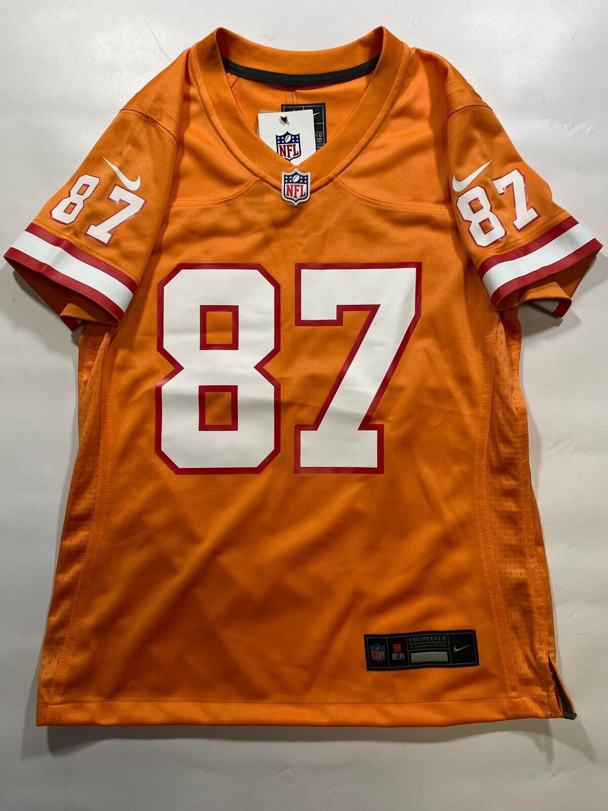 Tampa Bay Buccaneers Orange Throwback Nike NFL Game Jersey Gronkowski #87 Womens