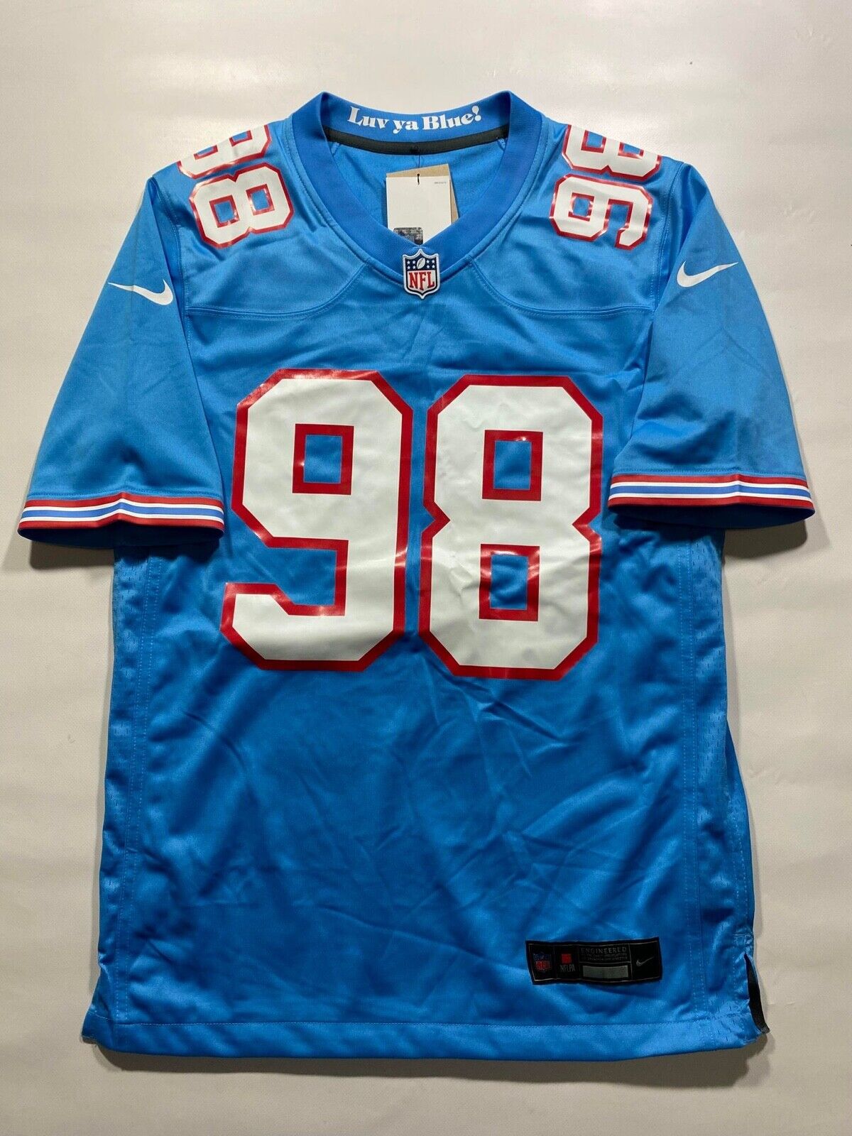 Tennessee Titans Throwback Nike NFL Game Jersey Jeffery Simmons #98 - Mens Small