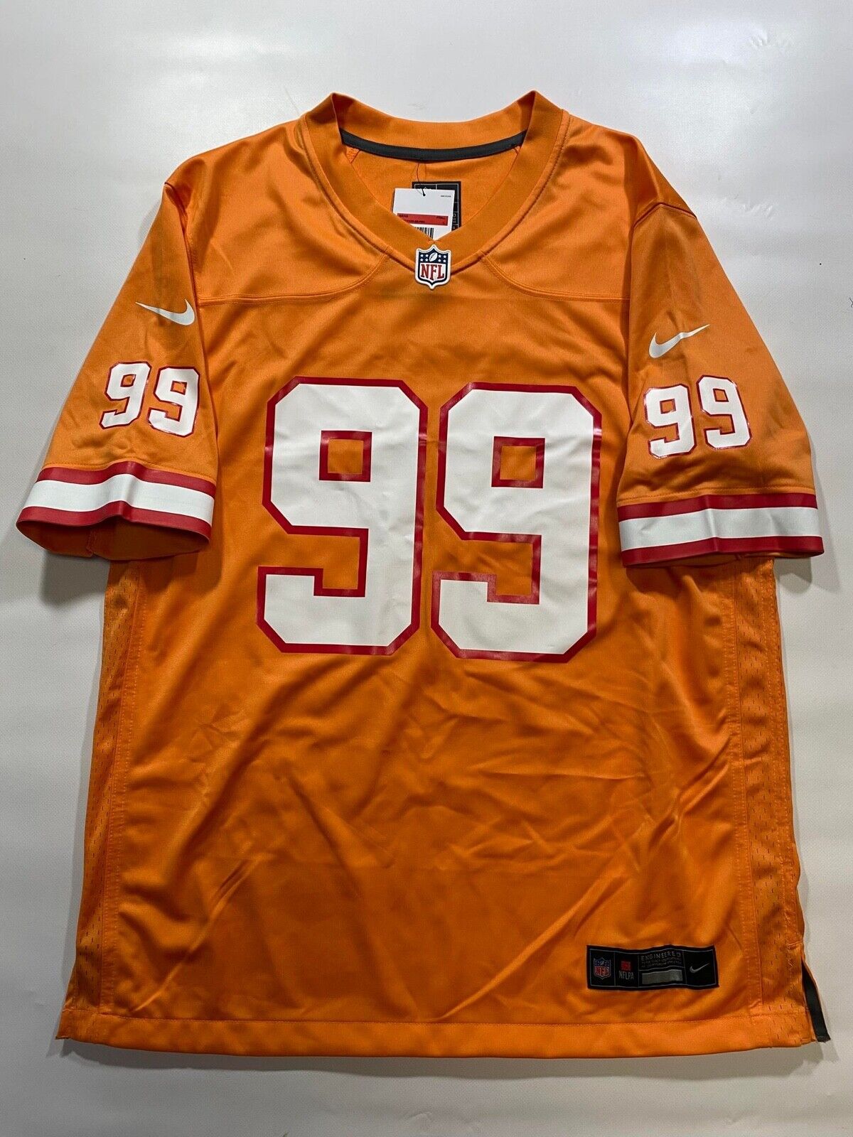 Tampa Bay Buccaneers Orange Throwback Nike NFL Game Jersey Warren Sapp #99 Mens