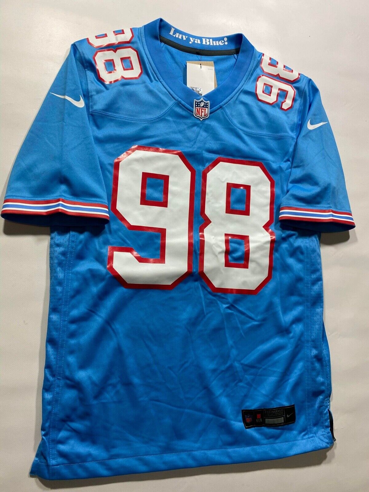 Tennessee Titans Throwback Nike NFL Game Jersey Jeffery Simmons #98 - Mens Small