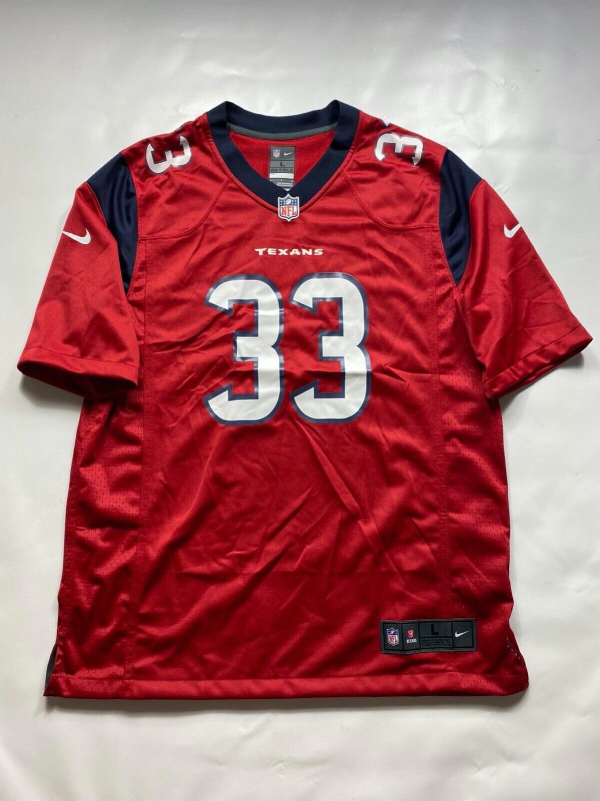 Houston Texans #33 Jason Bell Nike NFL Game Jersey - Mens Large - American Sports Jerseys