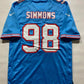 Tennessee Titans Throwback Nike NFL Game Jersey Jeffery Simmons #98 - Mens Small