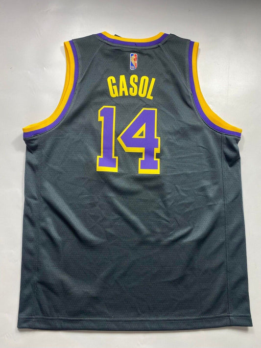 Los Angeles Lakers #14 Pau Gasol Nike NBA Earned Jersey - Youth Large - American Sports Jerseys